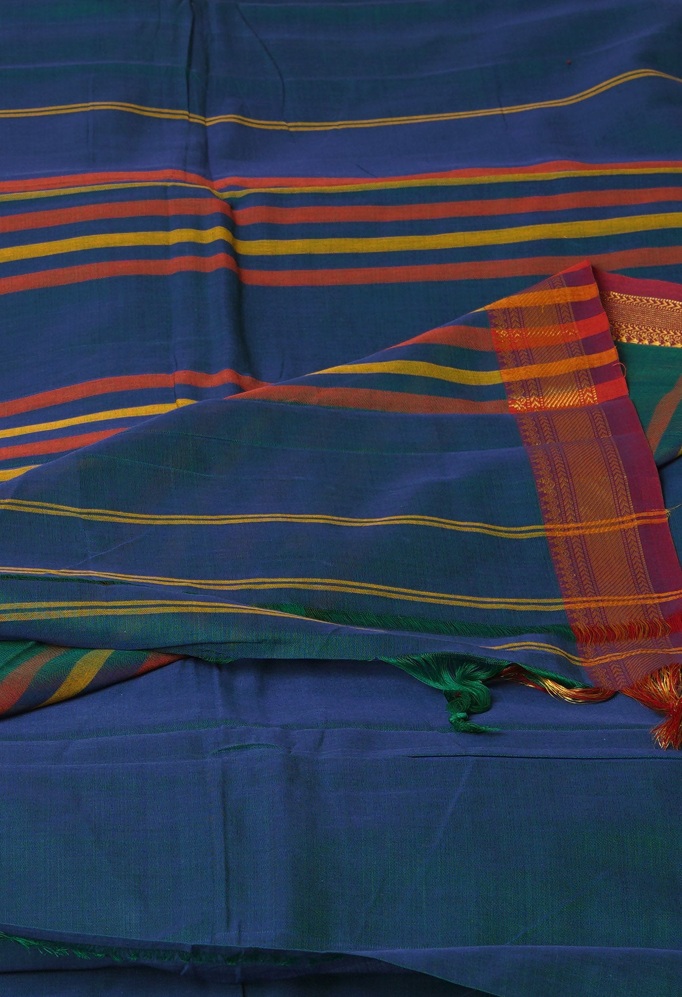 Peacock Blue Pure Handloom Narayani Cotton Saree