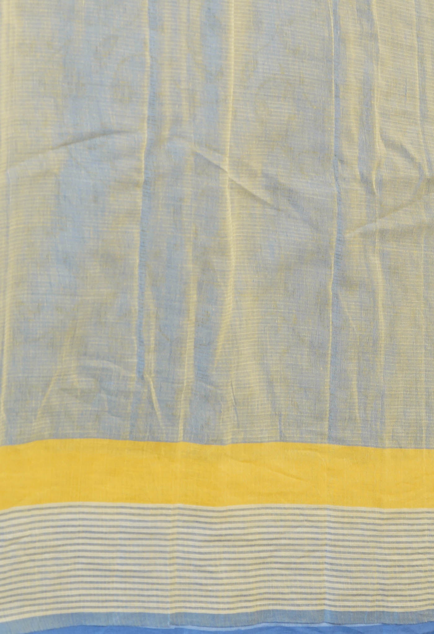 Blue Pure  Block Printed Mangalgiri Cotton Saree-UNM75863