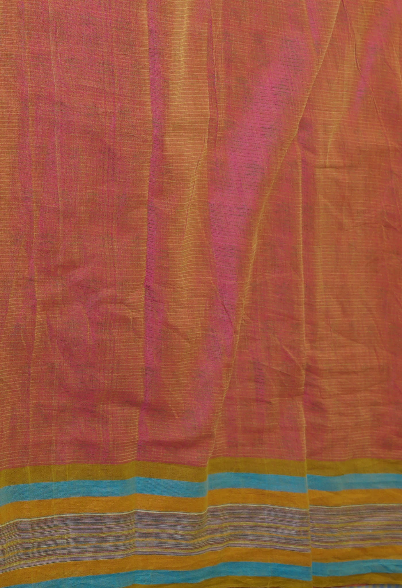 Pink Pure  Block Printed Mangalgiri Cotton Saree