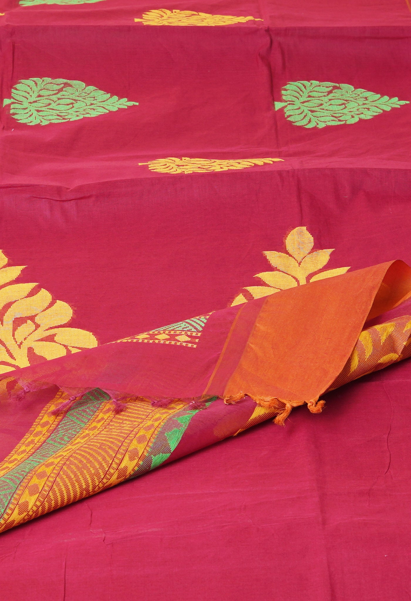 Maroon Pure  Chettinad Soft Cotton Saree