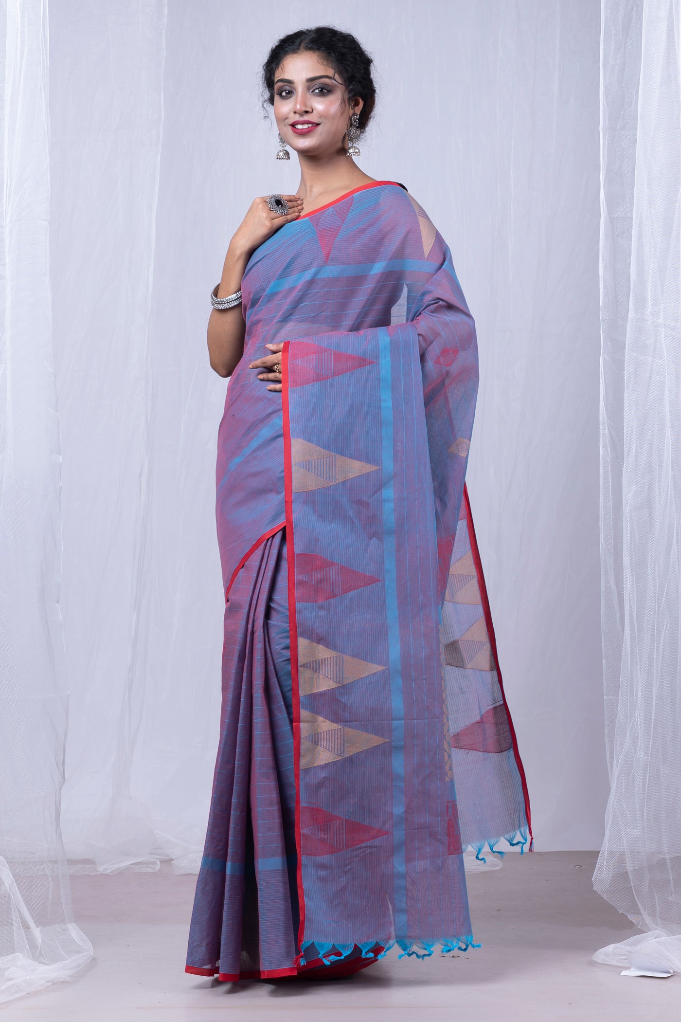 Blue Pure  Chettinad Soft Cotton Saree