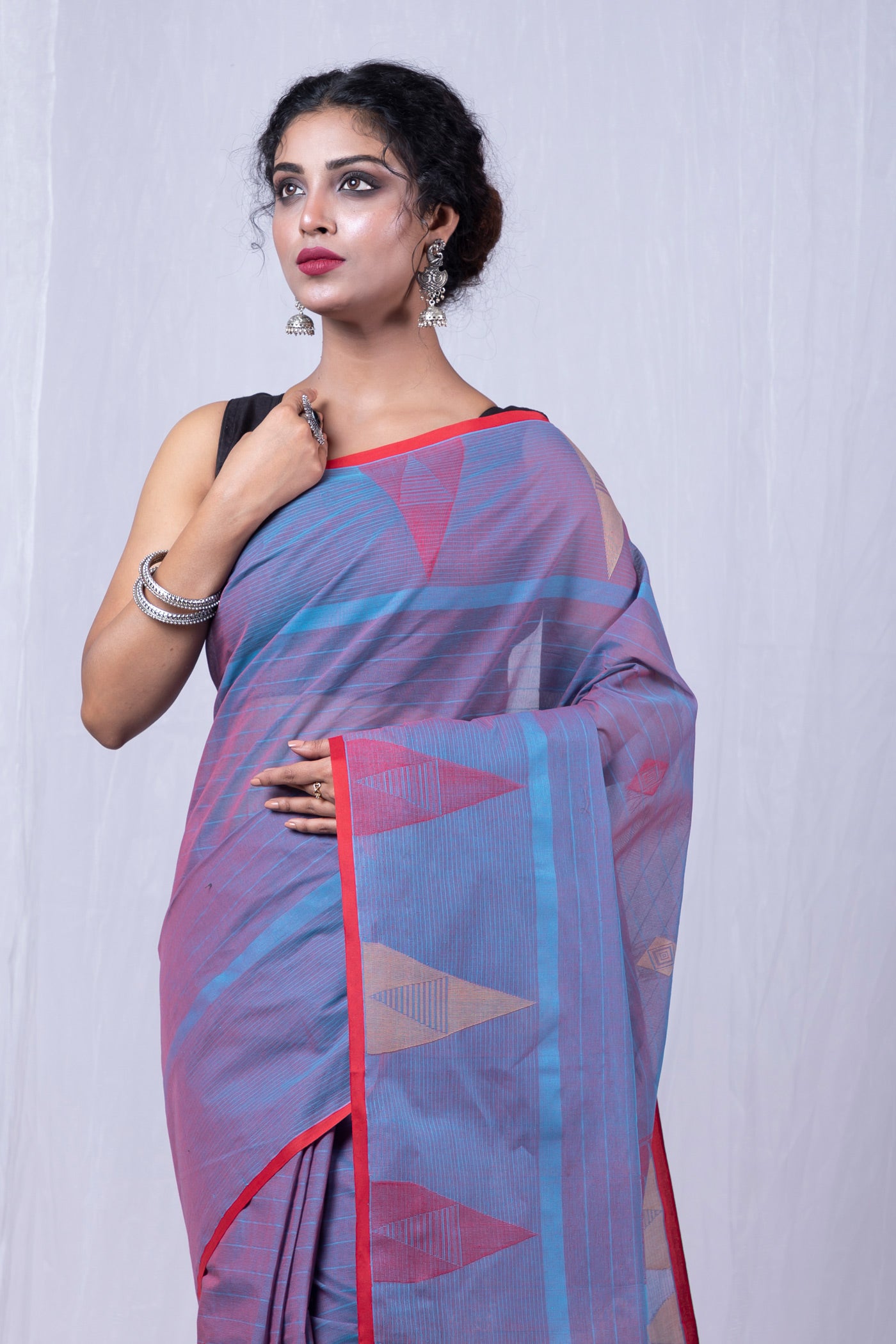 Blue Pure  Chettinad Soft Cotton Saree