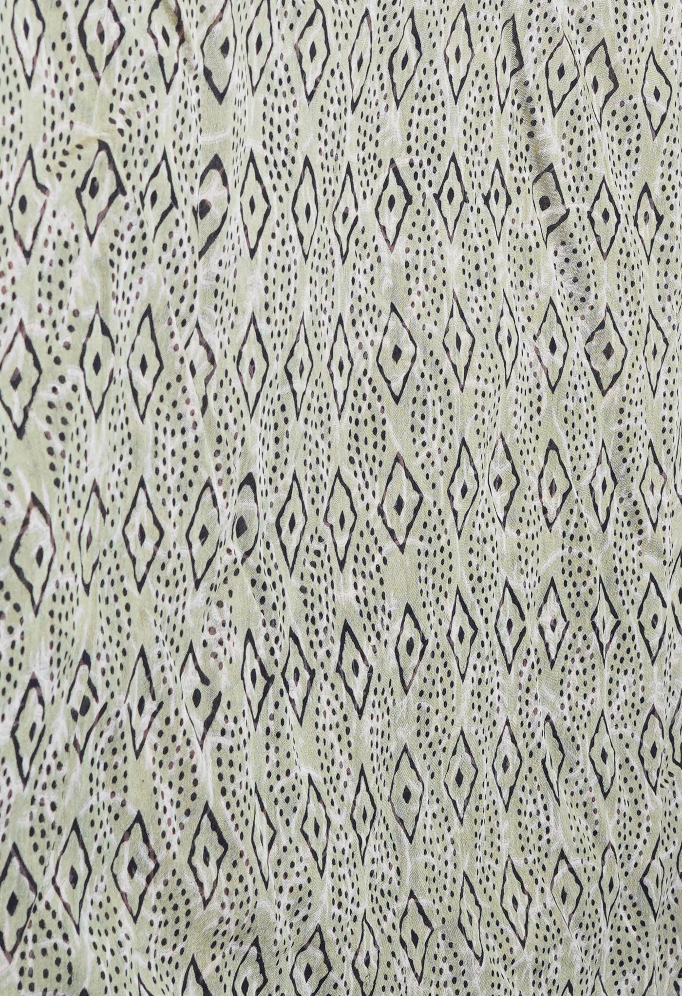 Black Pure Discharge Bagru Printed Pashmina Chanderi Sico Saree
