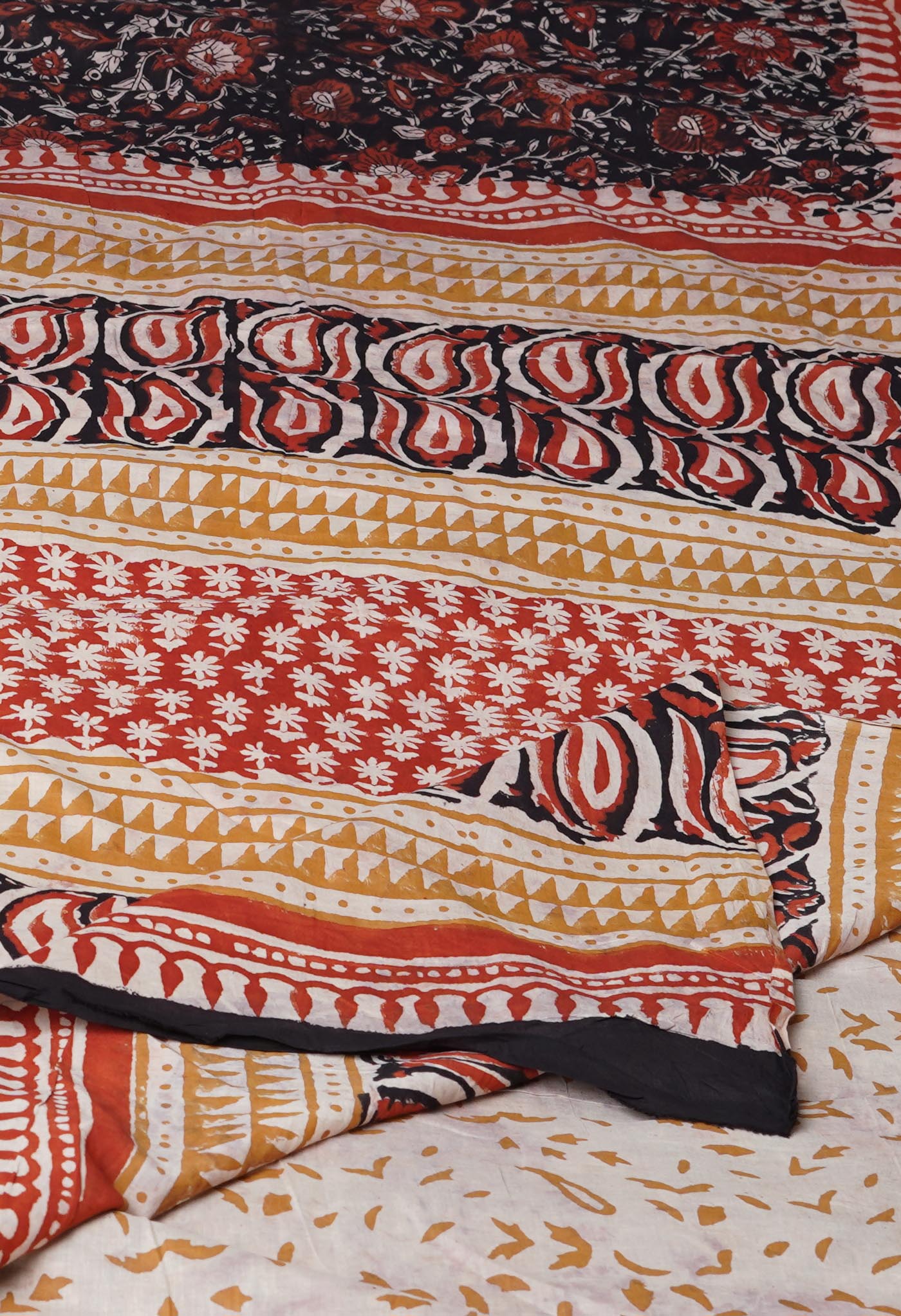 Black Pure  Kalamkari Printed Superfine Mulmul Cotton Saree