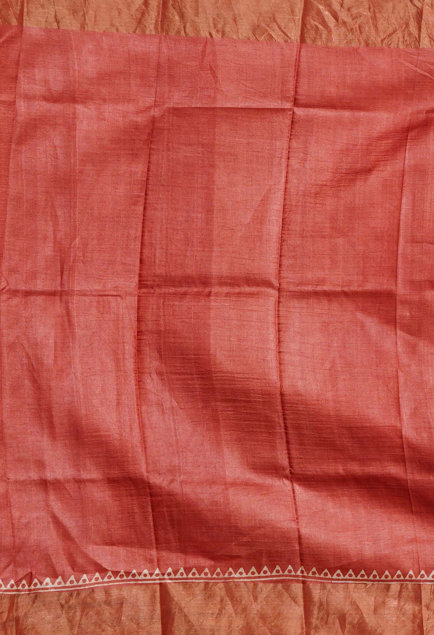 Yellow Pure Handloom Block Printed Bengal Tussar Silk Saree