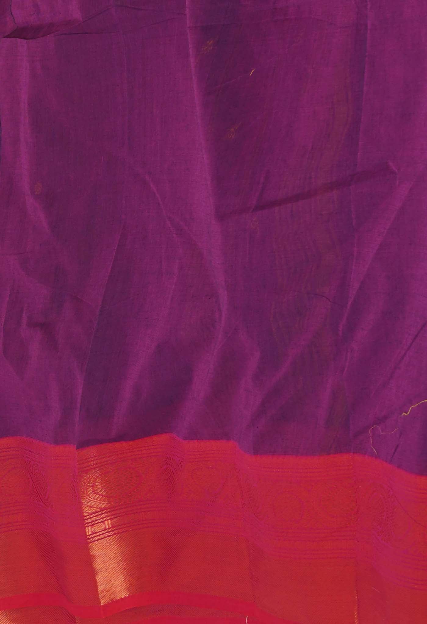Purple Pure Pavani Handcrafted Kanchi Cotton Saree