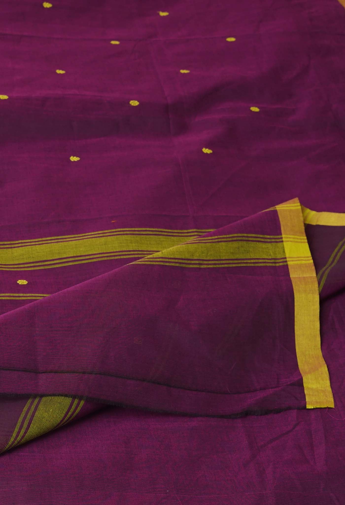 Purple Pure Pavani Handcrafted Kanchi Cotton Saree