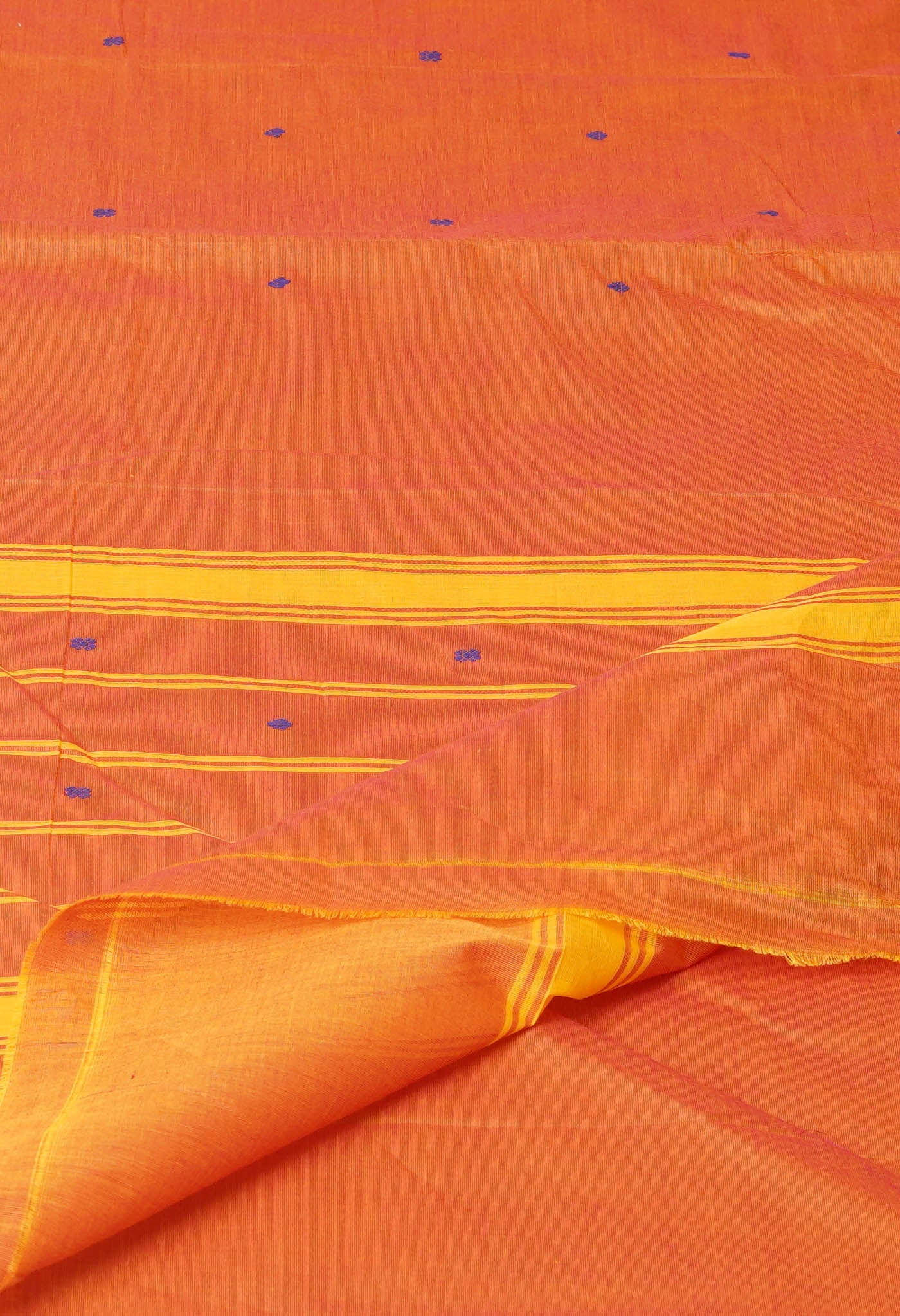 Orange Pure Pavani Handcrafted Kanchi Cotton Saree