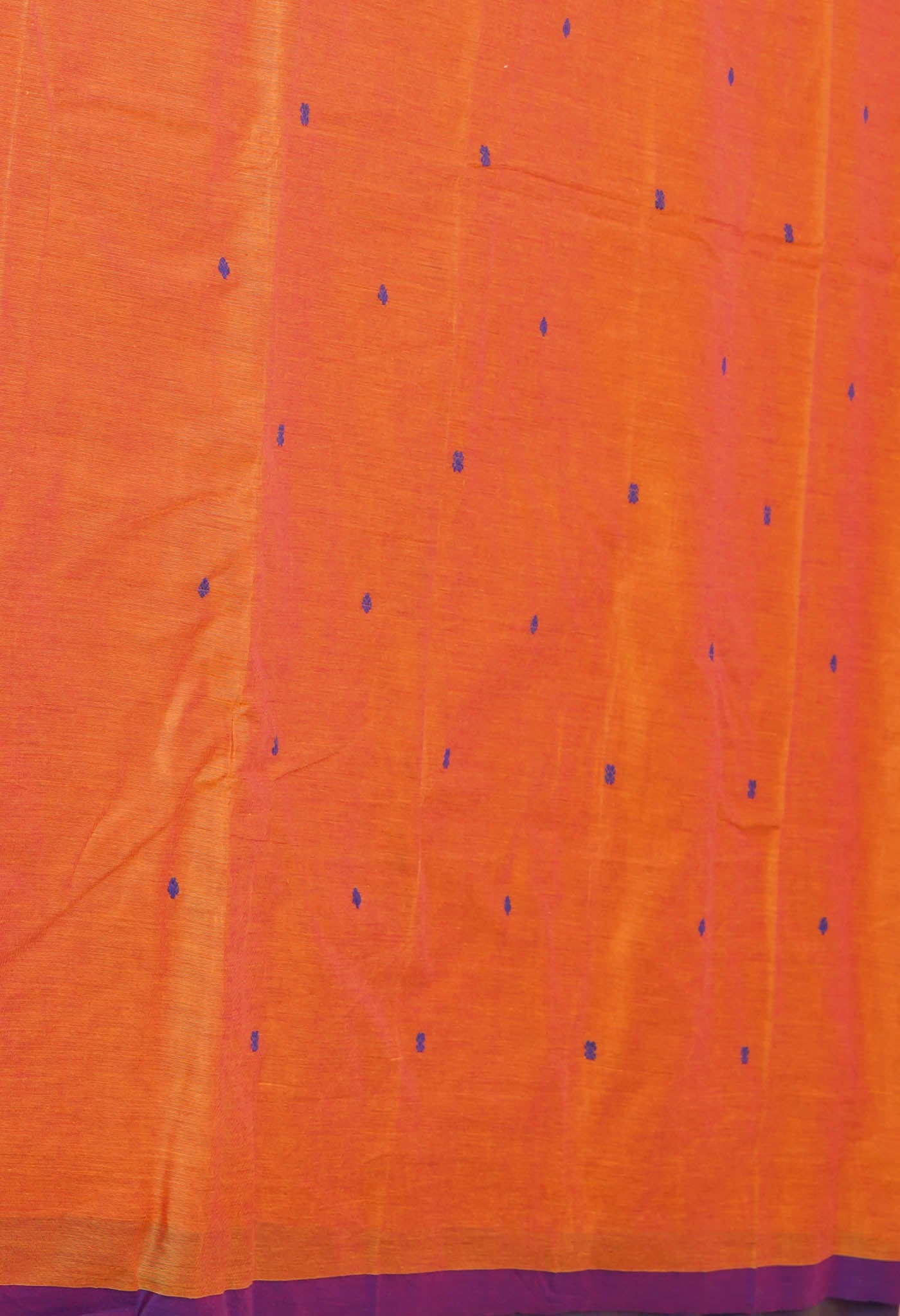 Orange Pure Pavani Handcrafted Kanchi Cotton Saree