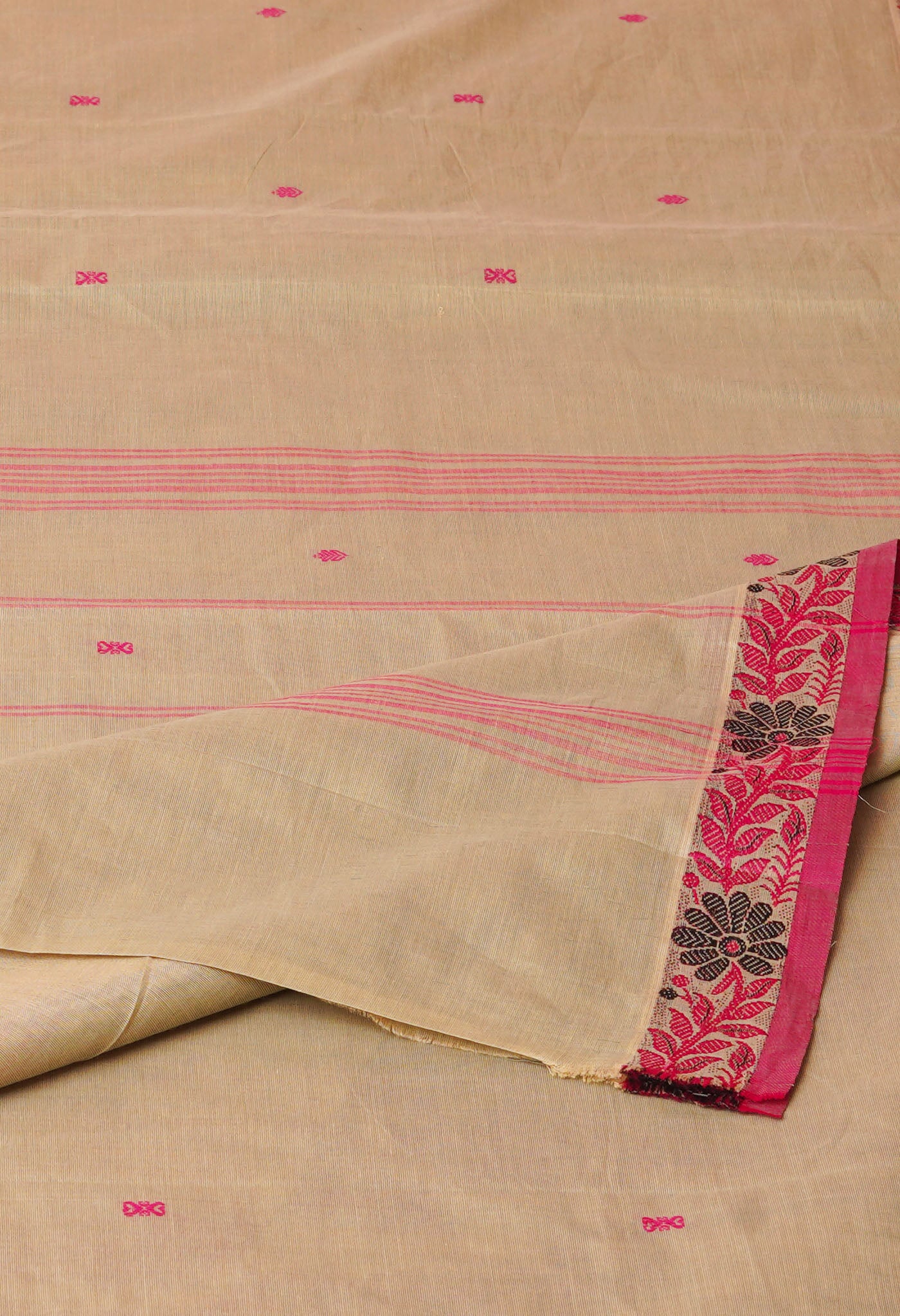 Cream Pure Pavani Handcrafted Kanchi Cotton Saree