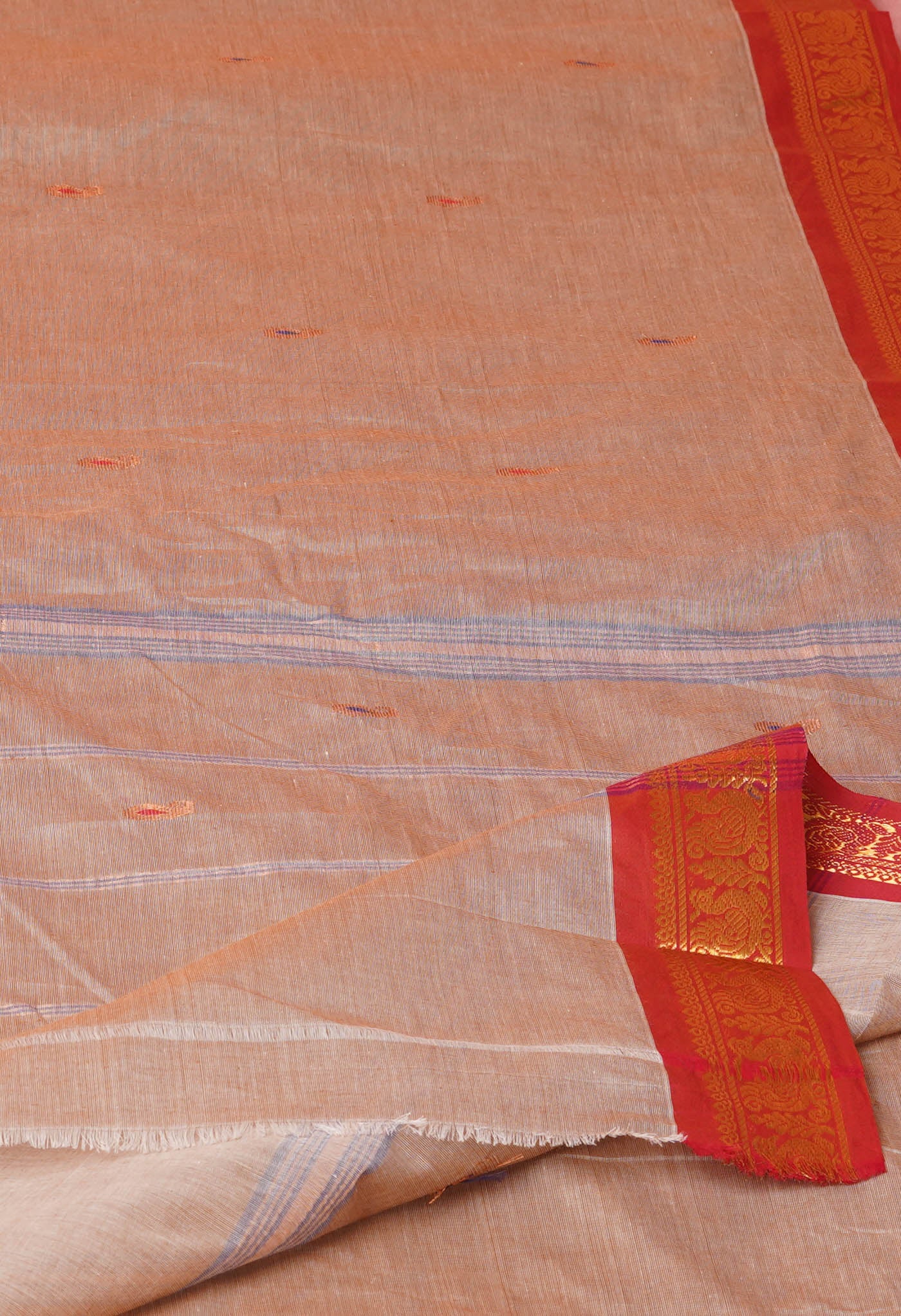 Beige Pure Pavani Handcrafted Kanchi Cotton Saree