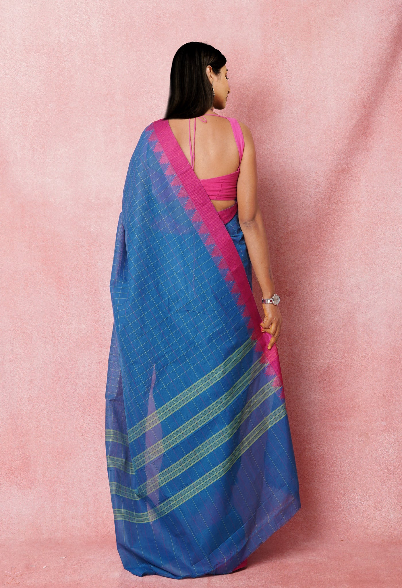 Blue Pure Pavani Chettinad Soft  Cotton Saree