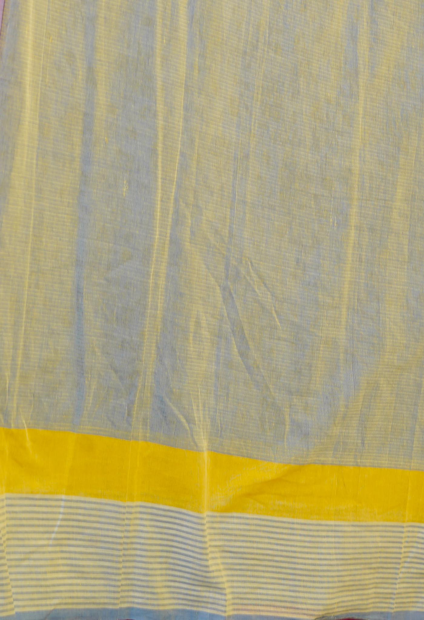 Blue Pure Block Printed Mangalgiri Cotton Saree