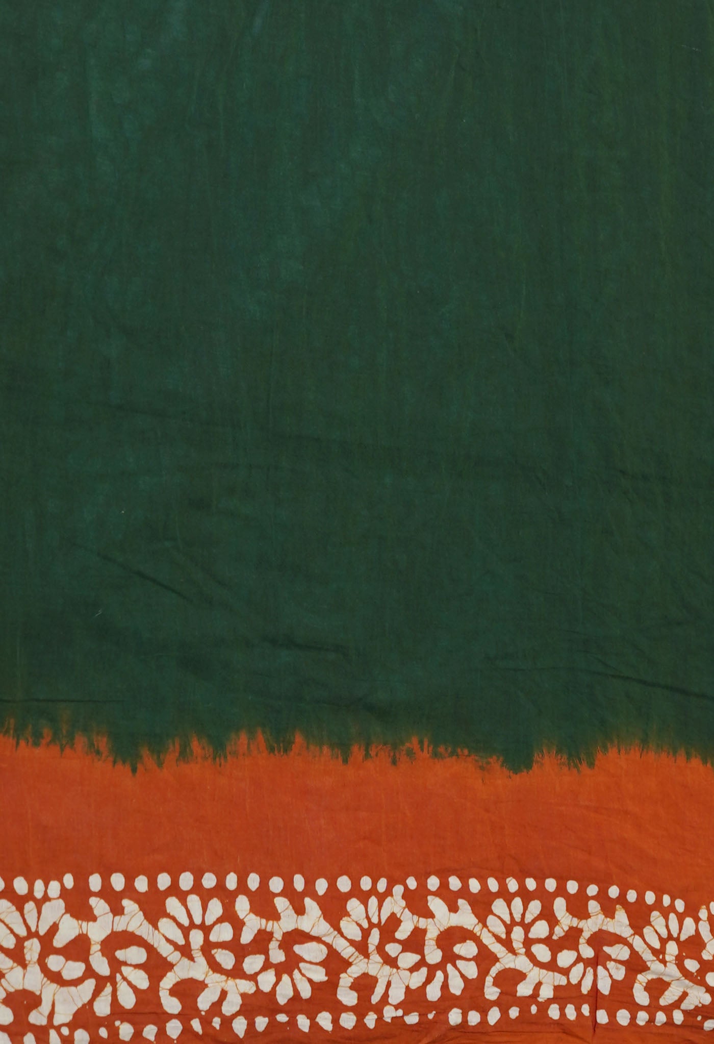 Green Pure Wax Batik Printed Superfine Mulmul Cotton Saree