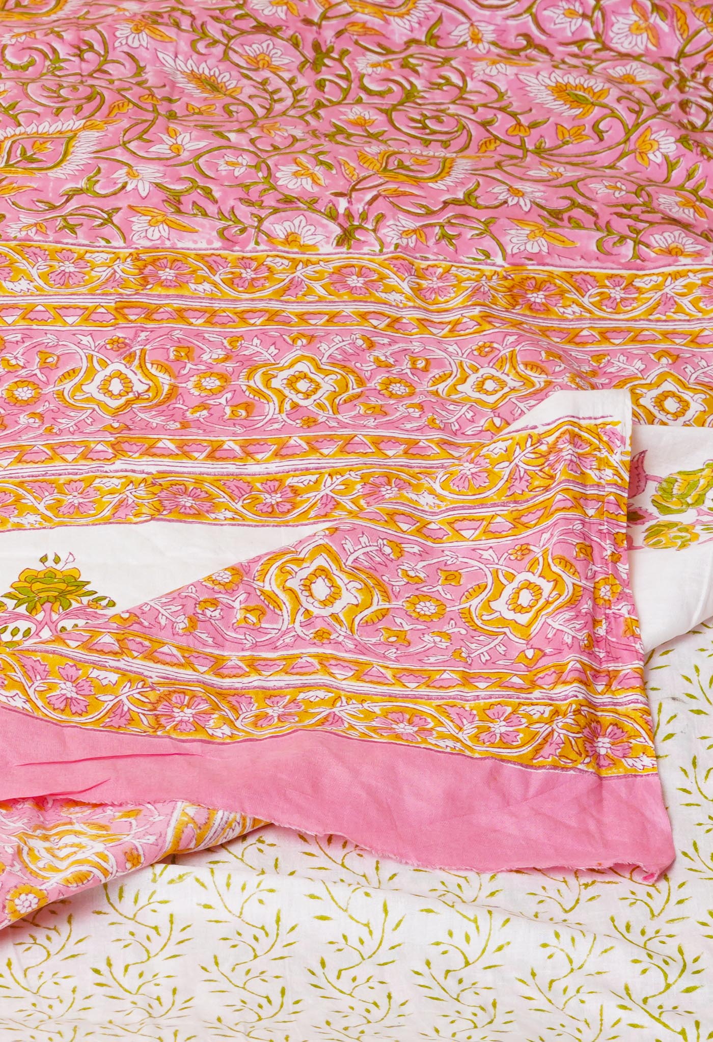 Pink Pure Rapid Printed Superfine Mulmul Cotton Saree
