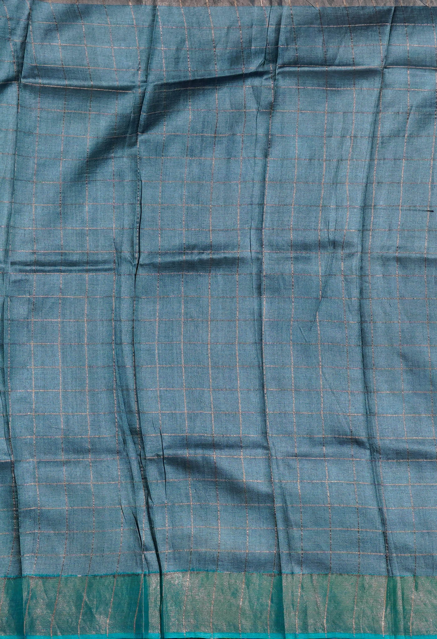 Yellow Pure Handloom Designer Printed With Zari Weaving Checks Bengal Tussar Silk Saree