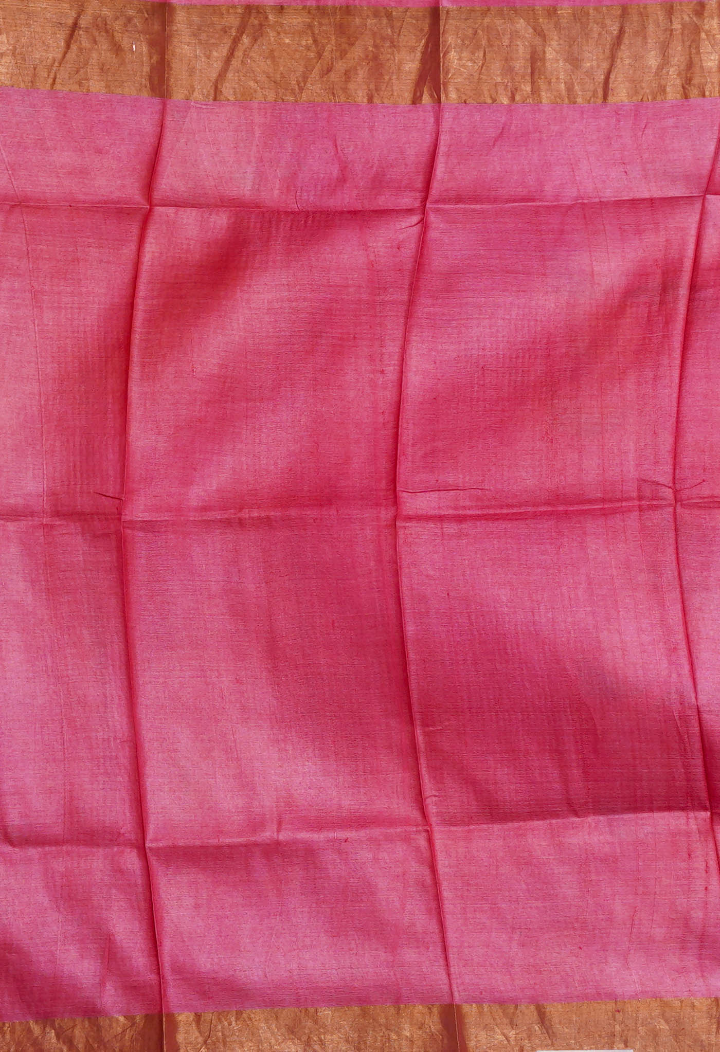 Pink Pure Handloom Designer Printed Bengal Tussar Silk Saree