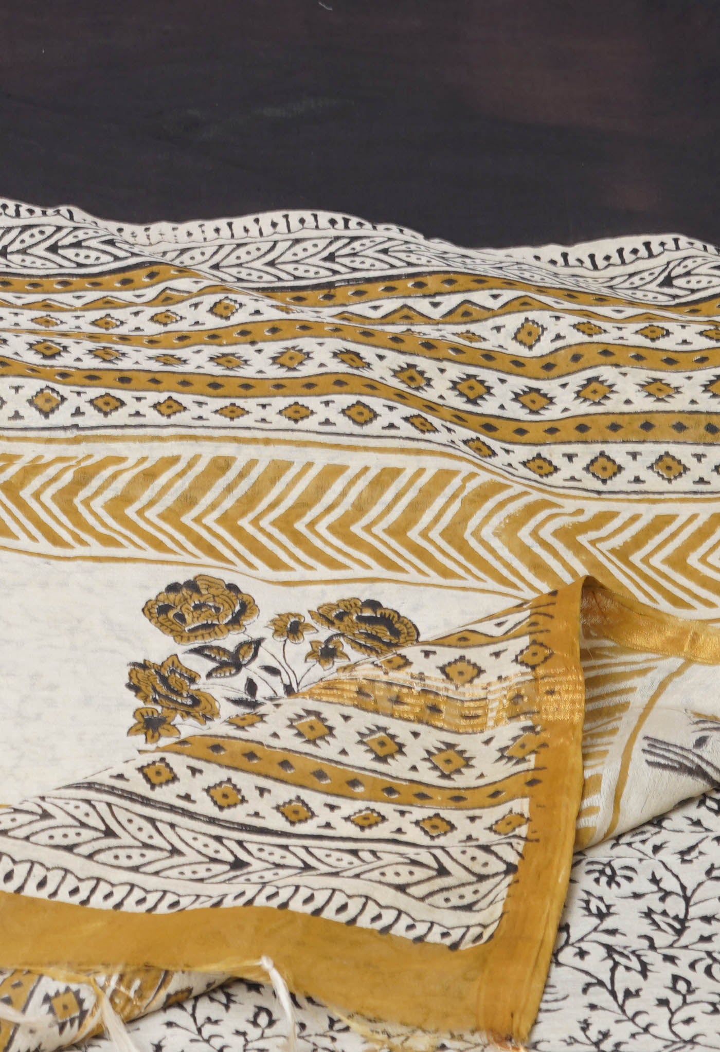 Black  Bagh Printed Pashmina Sico Saree