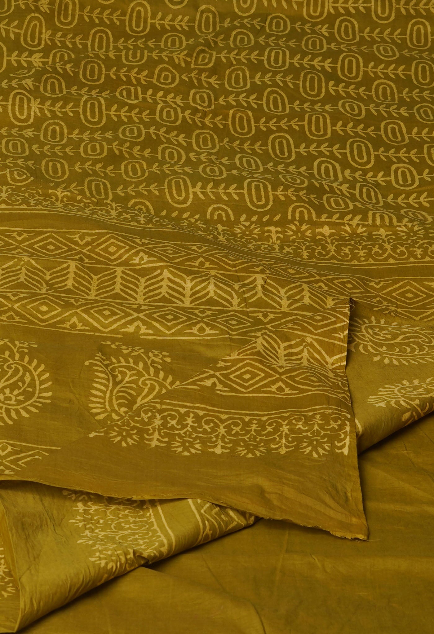 Green Pure  Hand Block Discharge Printed Soft Cotton Saree