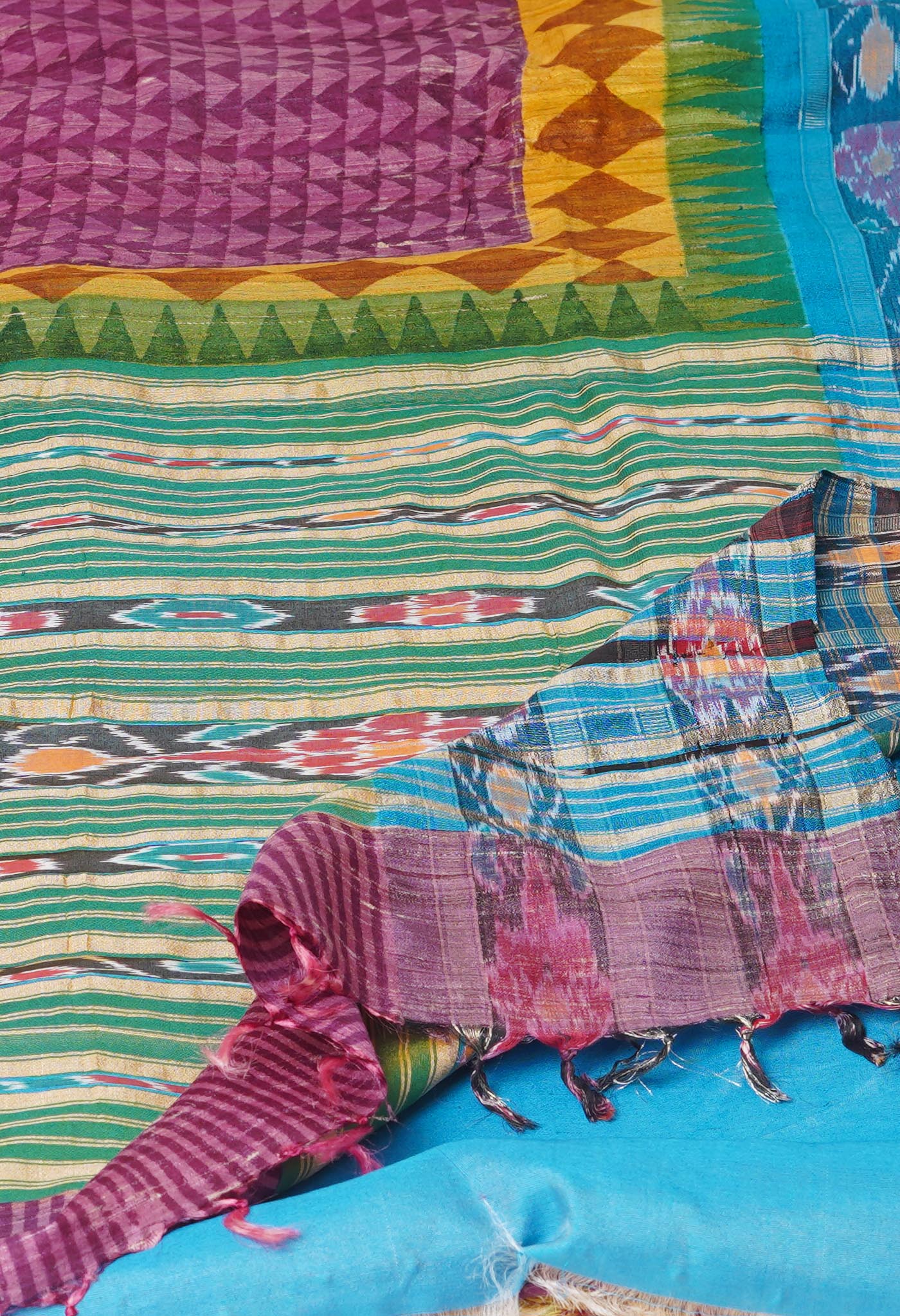 Pink Pure Handloom Printed Vidarbha Tussar  Silk Saree