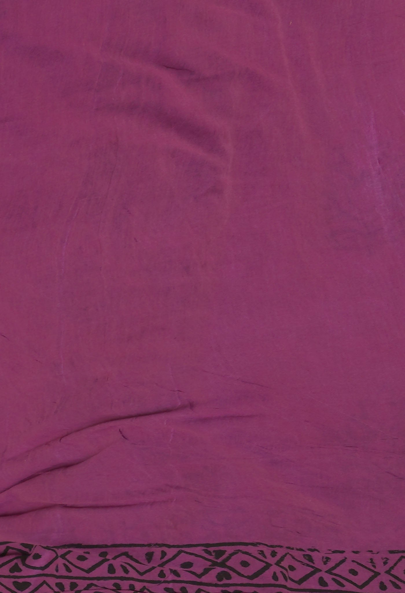 Purple Pure Dyed Hand Block Printed Soft Cotton Saree