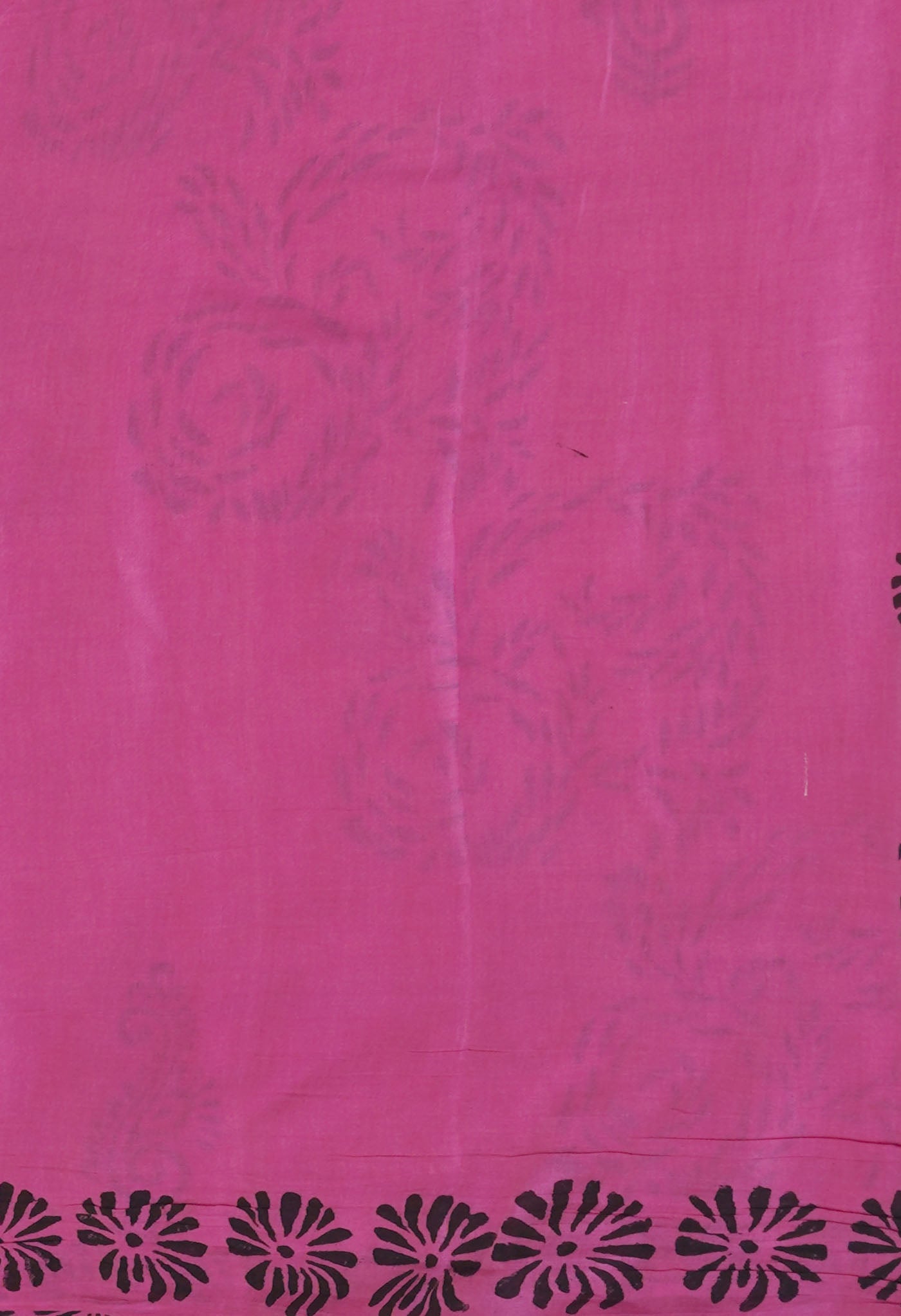 Pink Pure Dyed Hand Block Printed Soft Cotton Saree