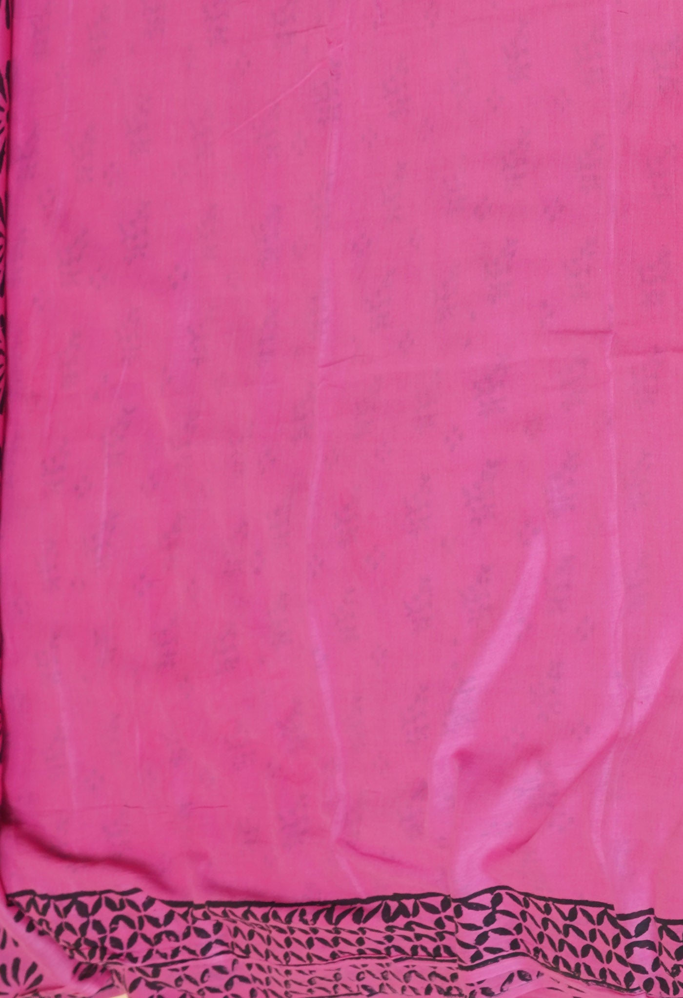 Pink Pure Dyed Hand Block Printed Soft Cotton Saree