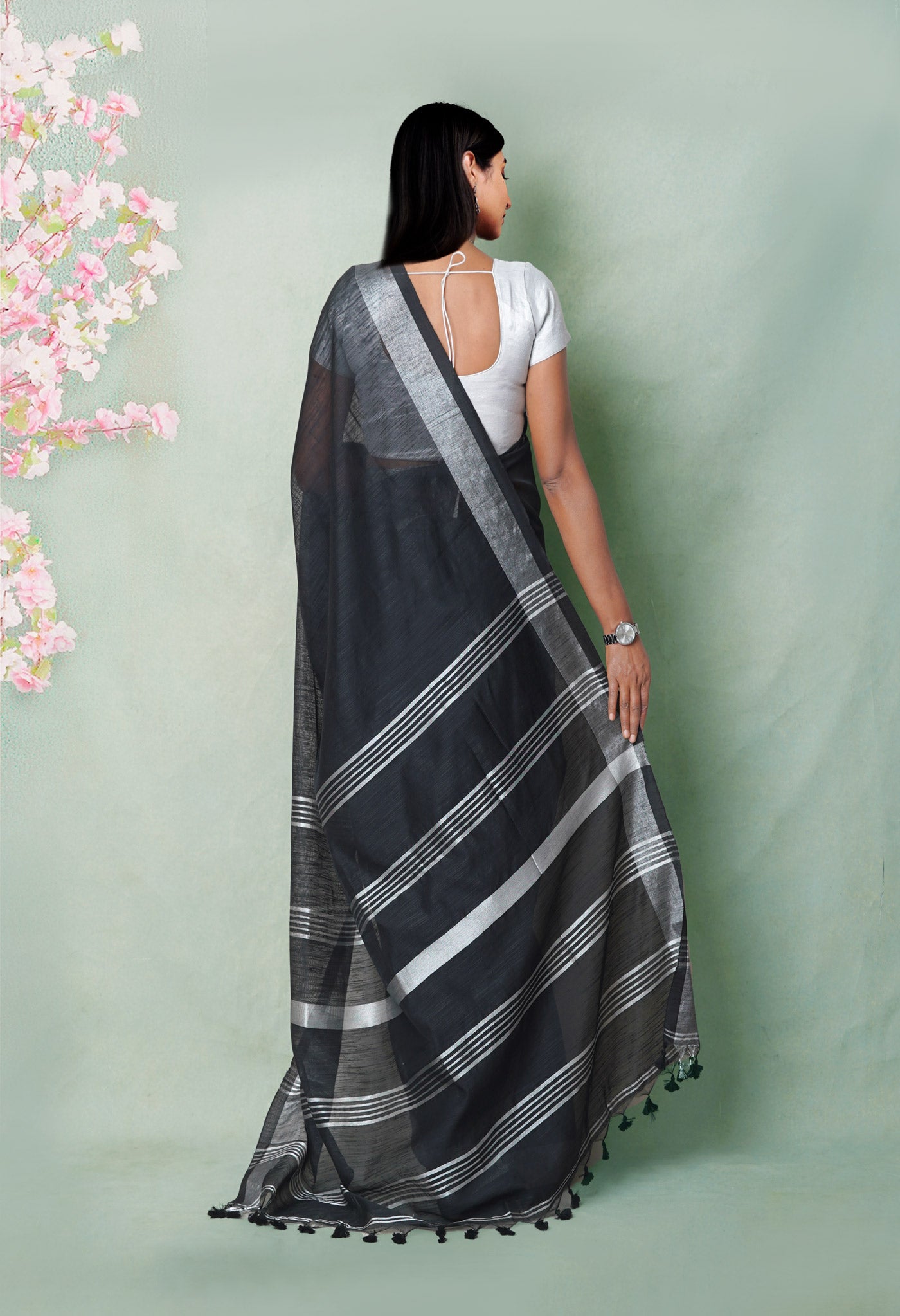 Black Pure  Bengal  Sico Saree