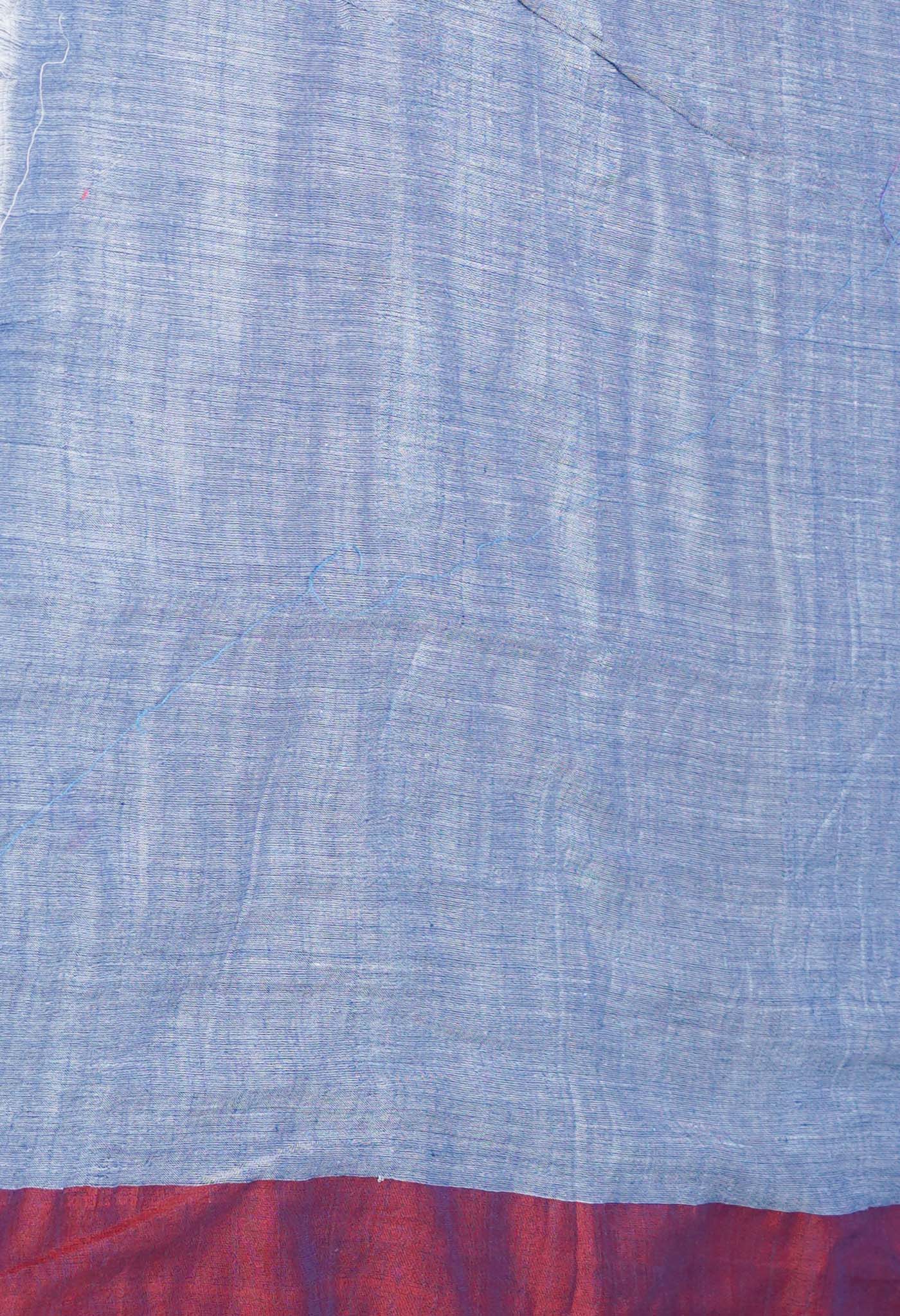 Blue Pure  Pochampally  Linen Saree