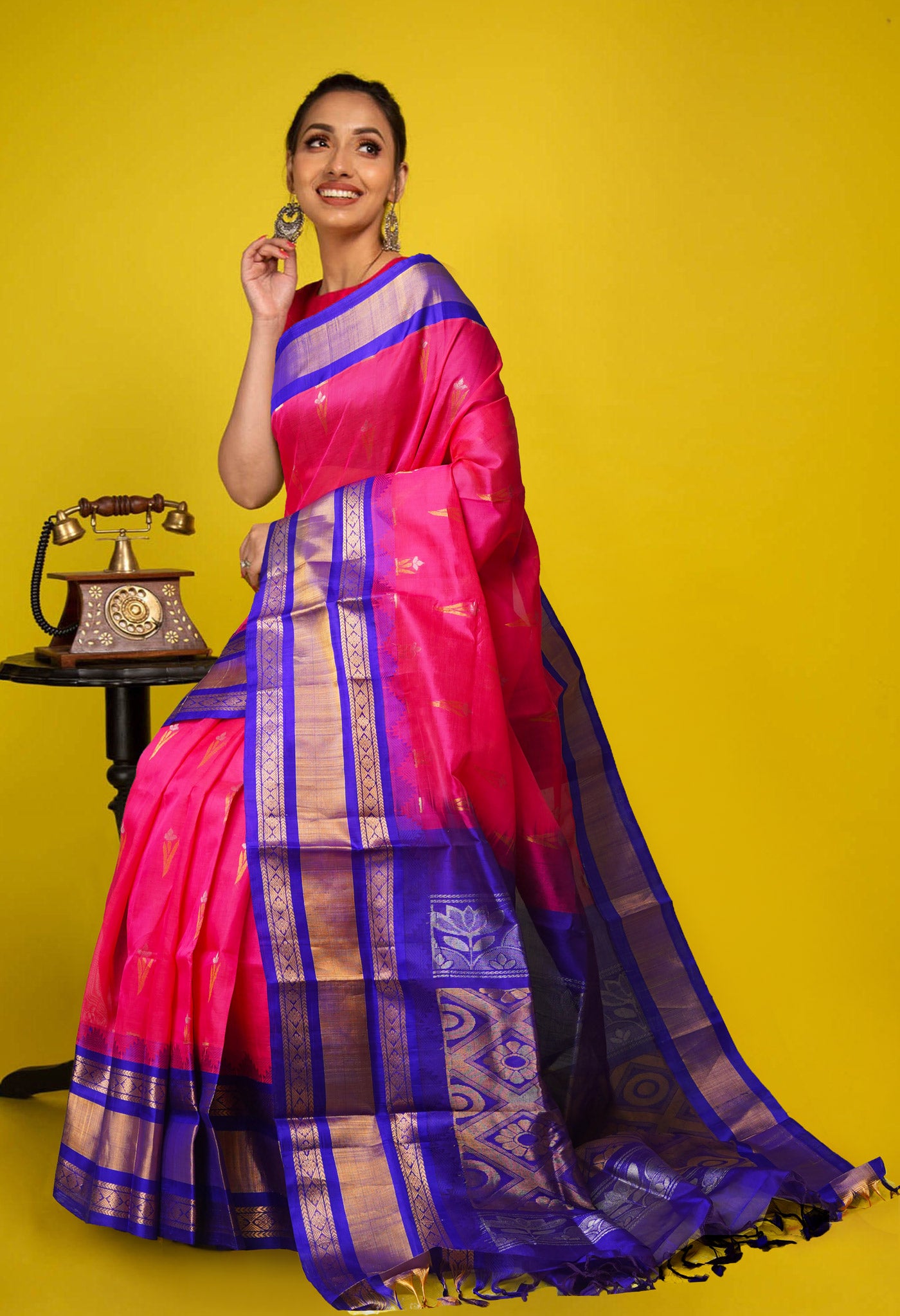Pink Pure Handloom Assam Silk Saree