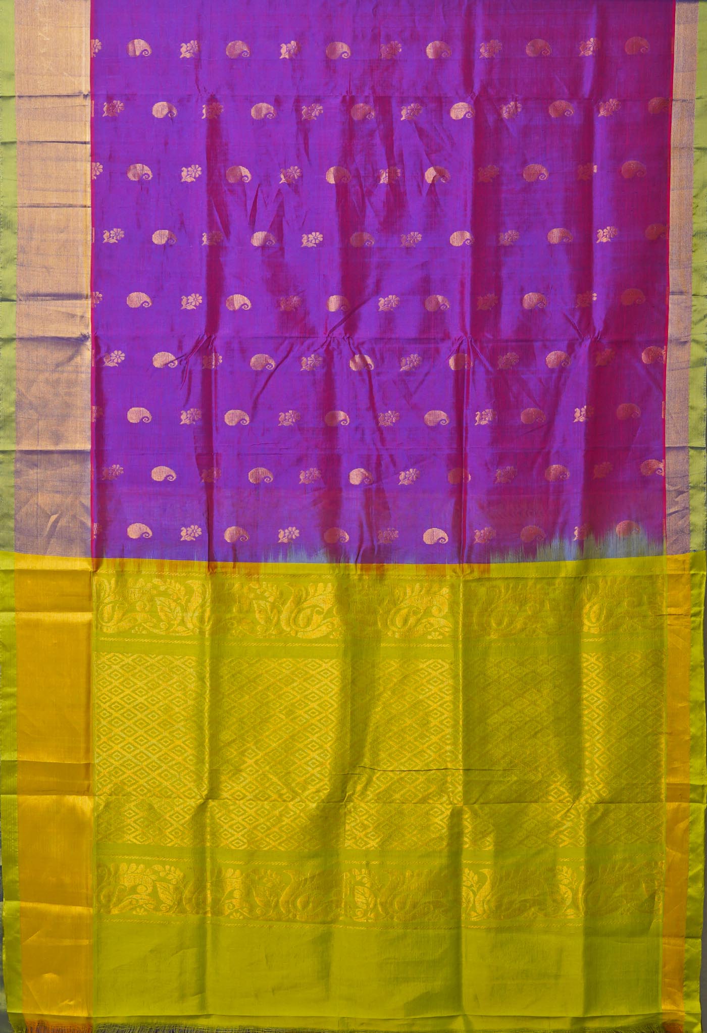 Purple Pure Handloom Assam Silk Saree