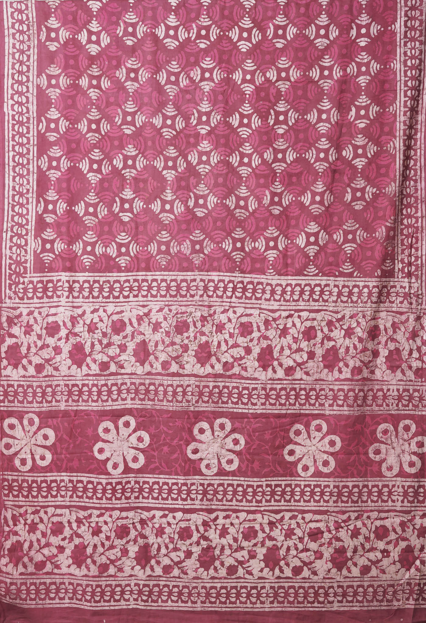 Brownish Pink Pure  Dabu Printed Chanderi Cotton Saree