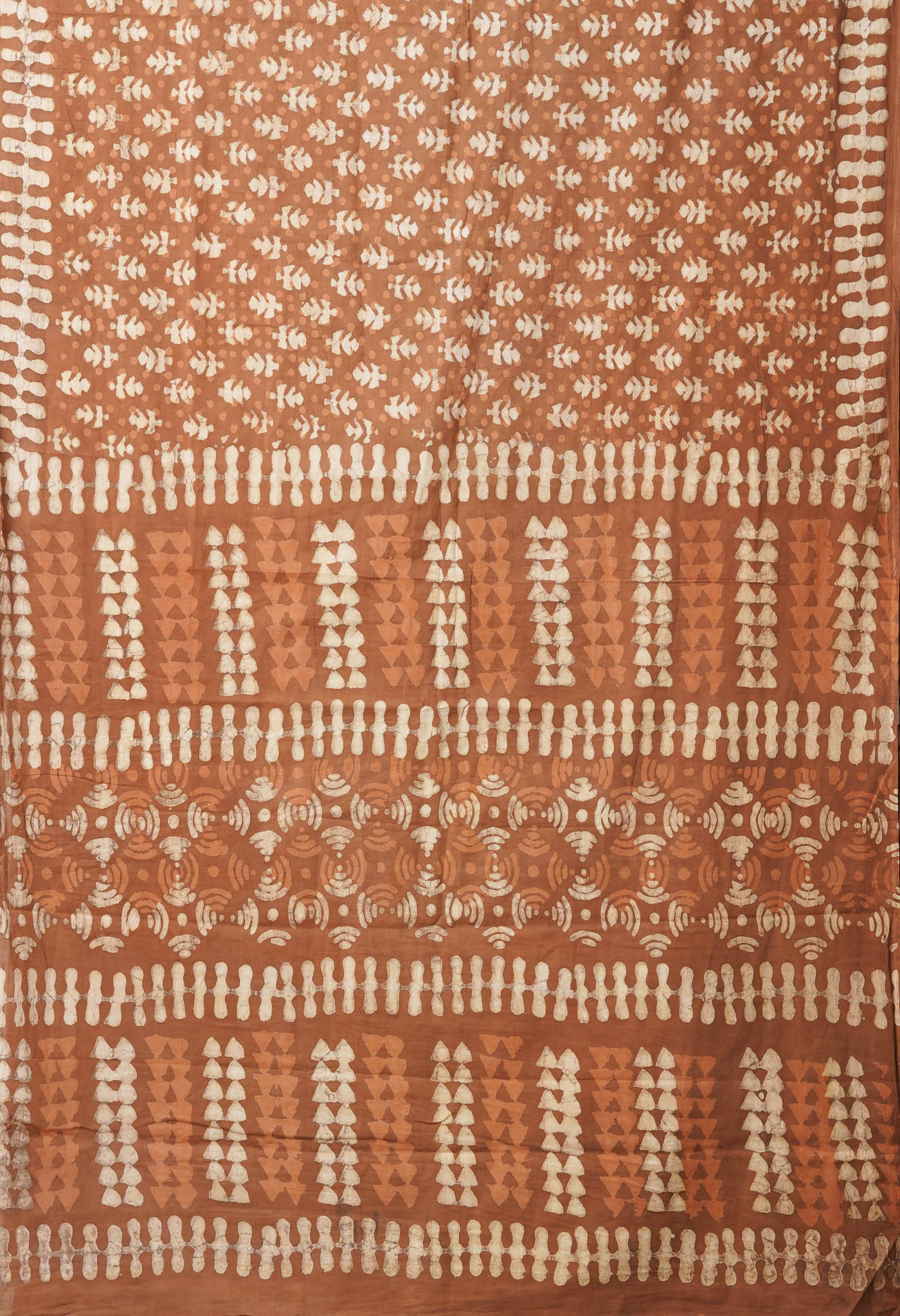 Brown Pure  Dabu Printed Chanderi Cotton Saree