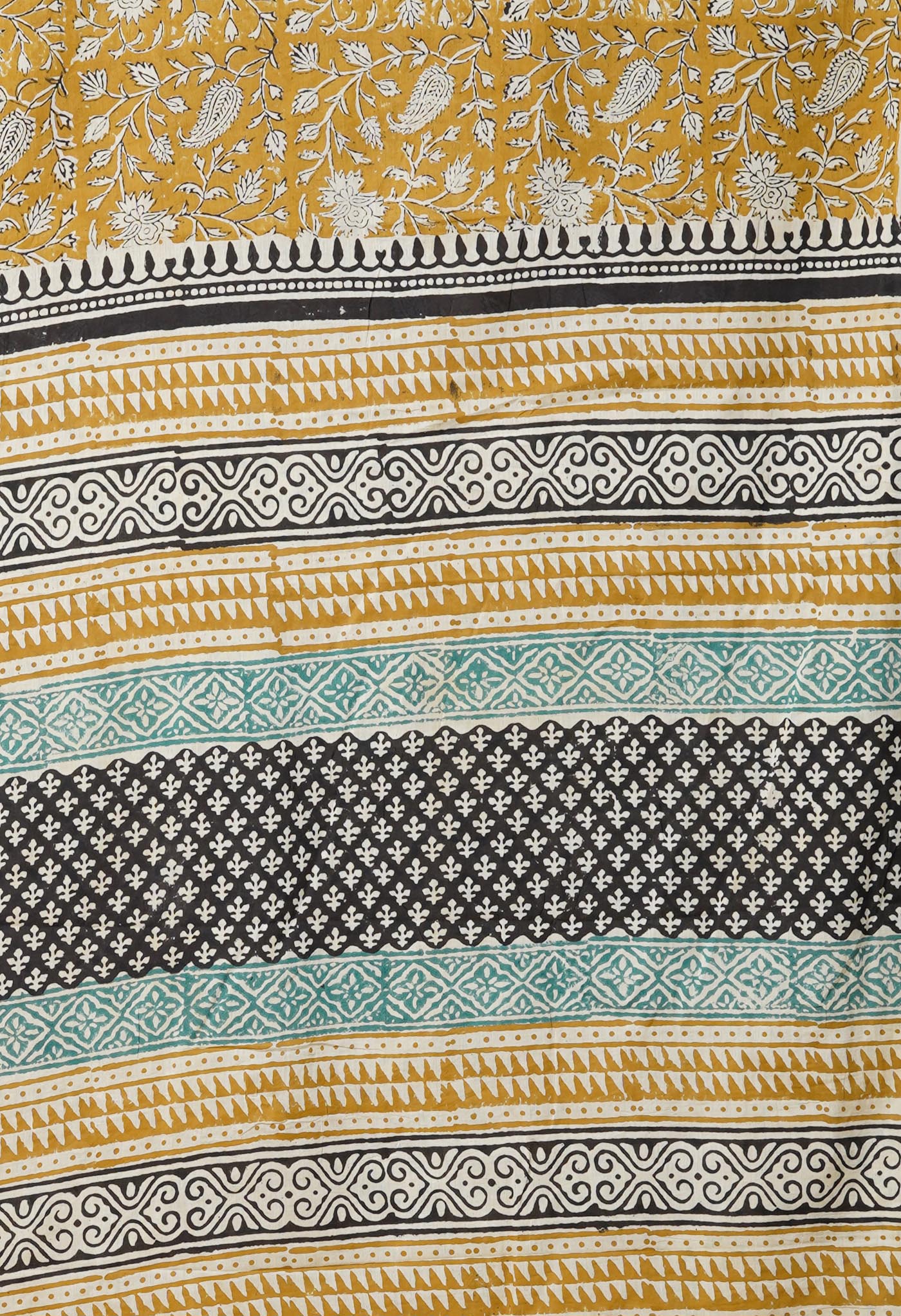 Yellow Pure Bagru Printed Soft Cotton Saree-UNM78123