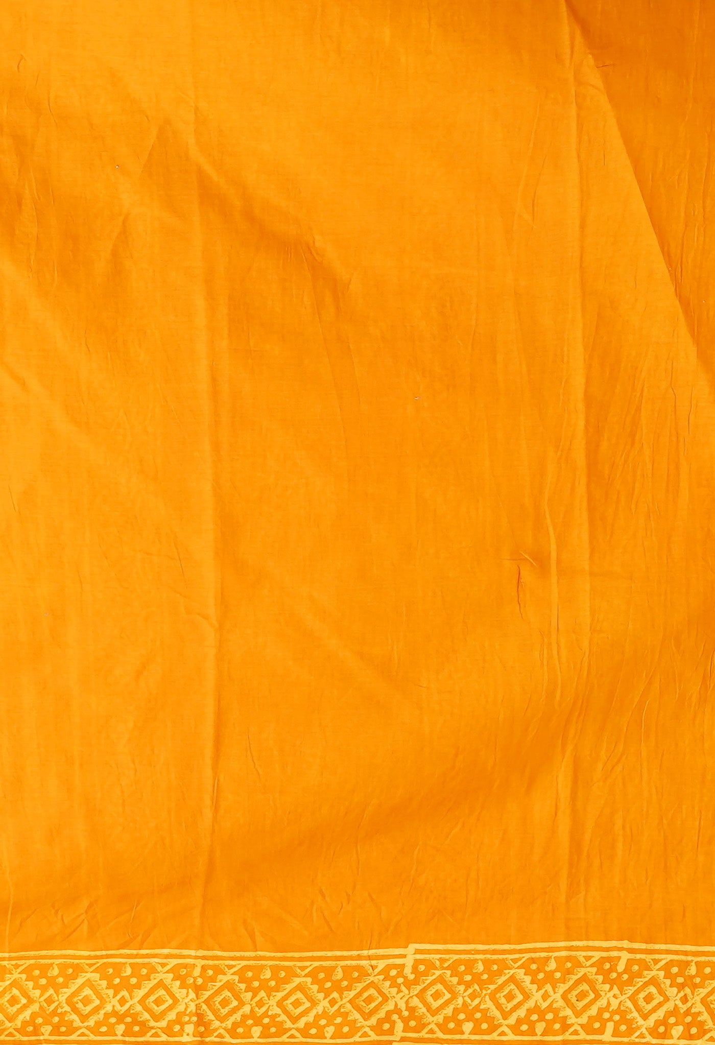 Yellow Pure Hand Block Printed Soft Cotton Saree