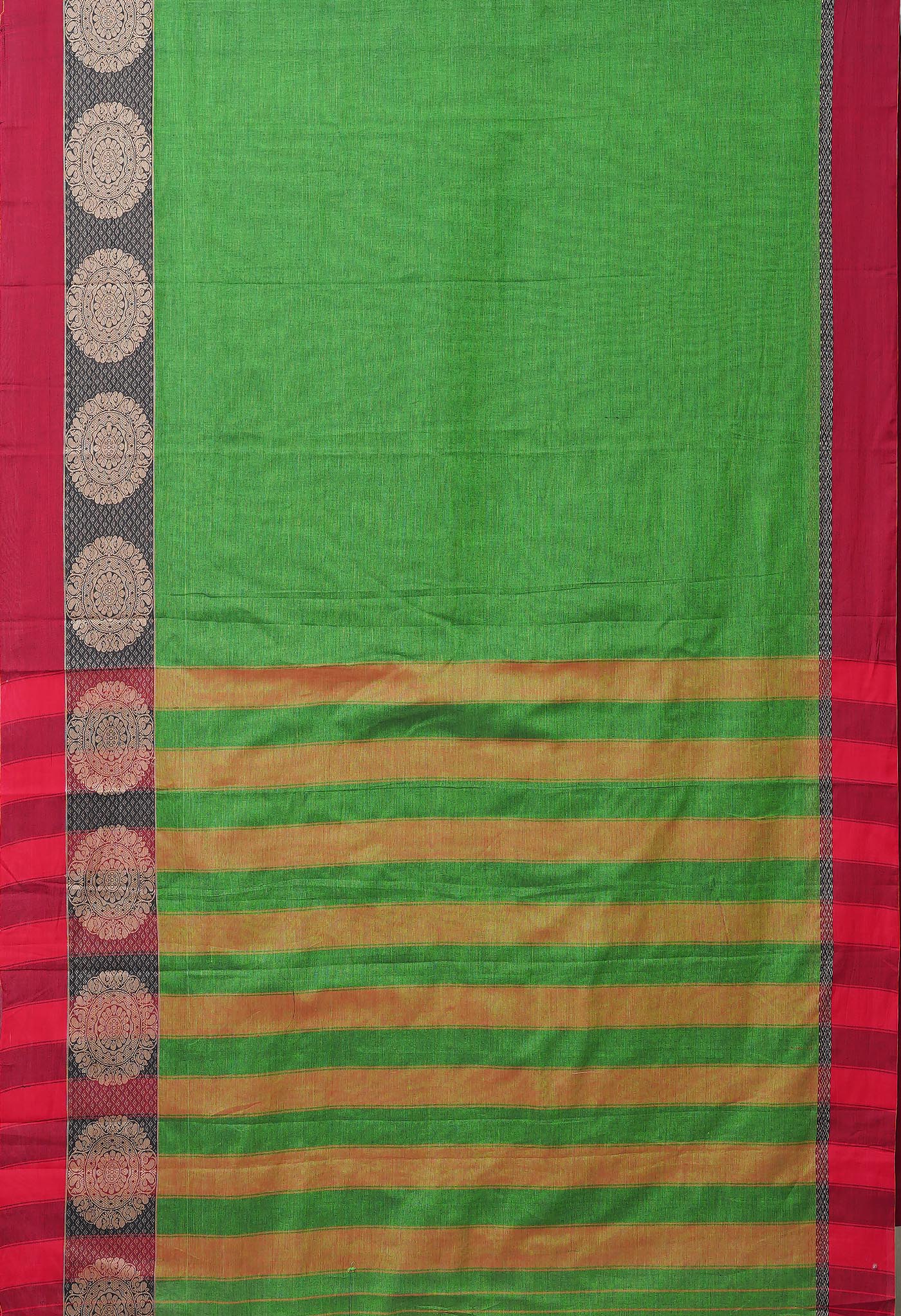Green Pure Handloom Narayani Cotton Saree-UNM78279