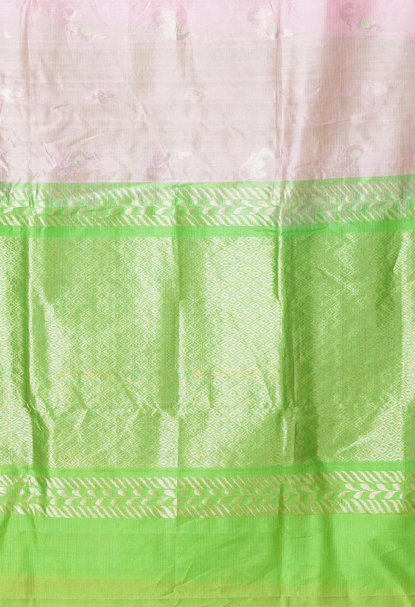 Pastel Pink Pure Handloom Fancy Assam Silk Saree
