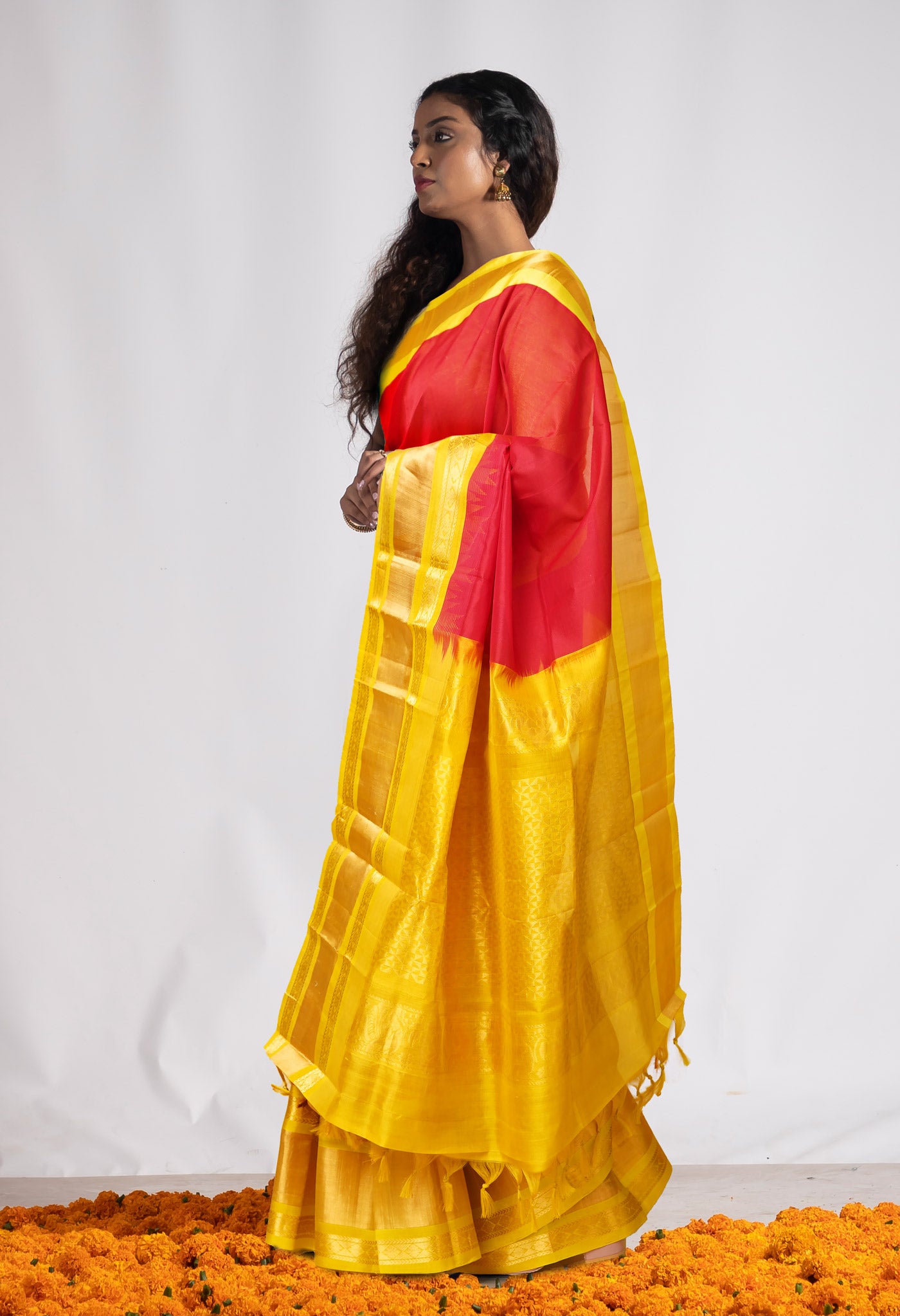 Red Pure Handloom Assam Silk Saree