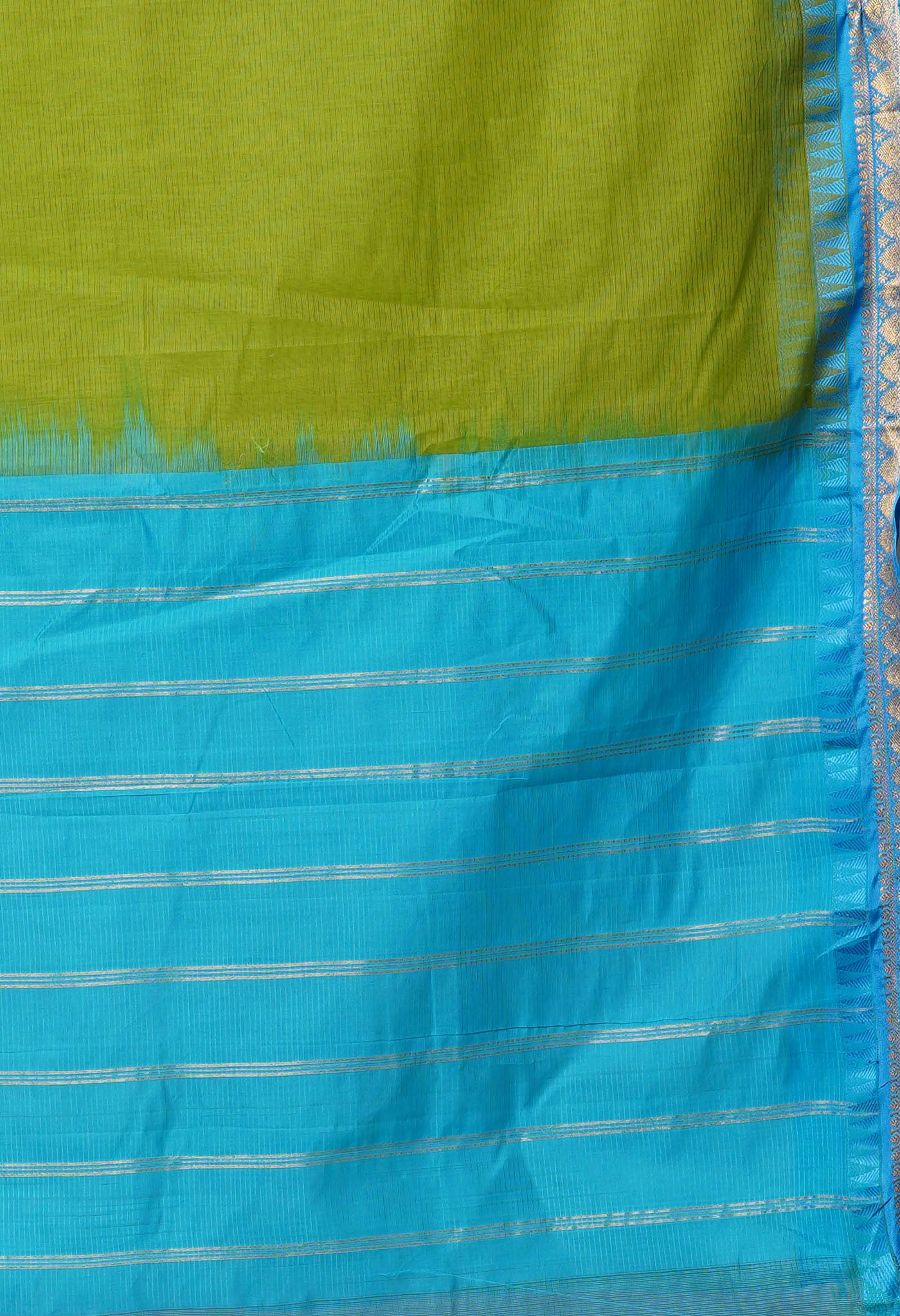 Green Pure Handloom Gadwal Cotton Saree