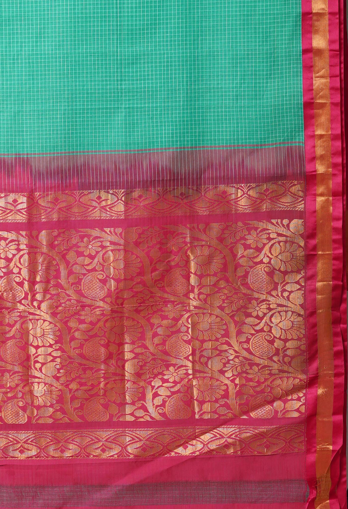 Green Pure Handloom Gadwal Cotton Saree