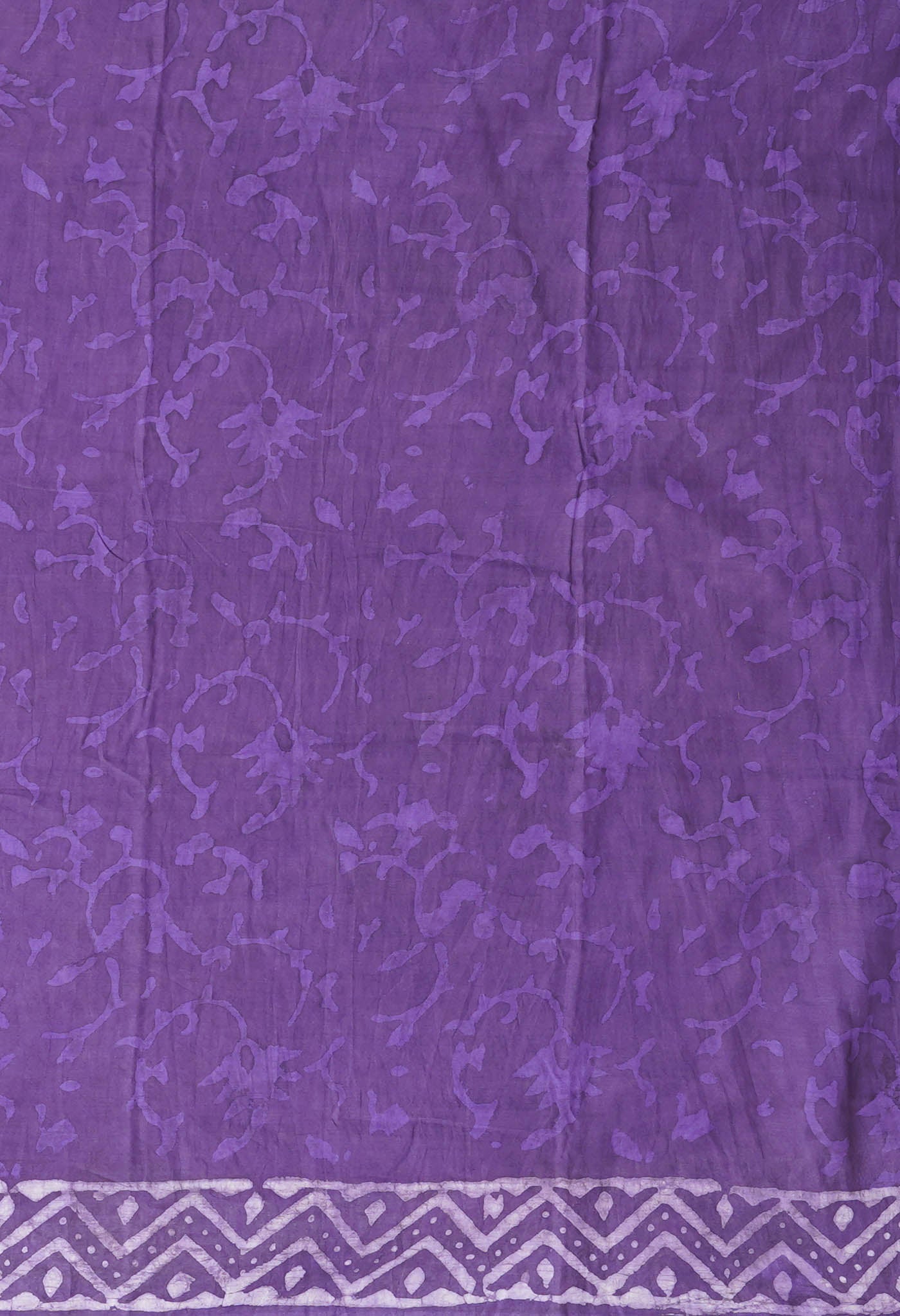 Violet Pure  Dabu Printed Mulmul Cotton Saree-UNM78959