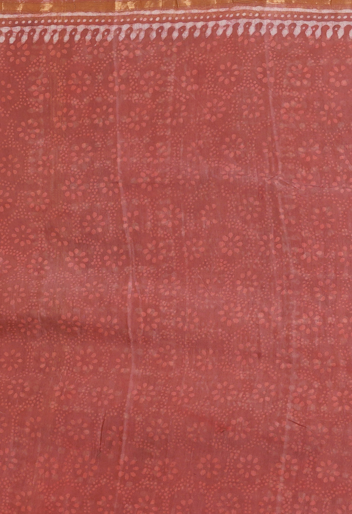 Red Pure Pashmina Dabu Printed Chanderi Sico Saree-UNM79144