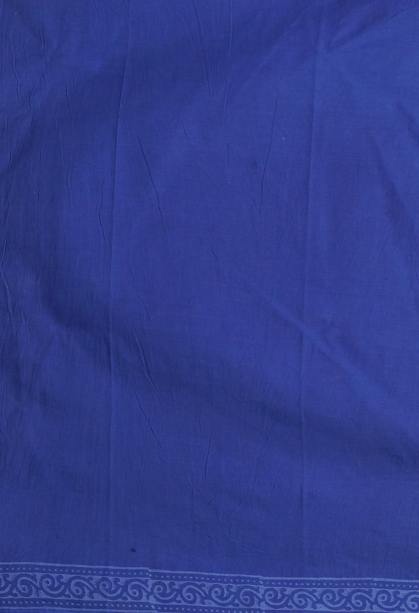 Navy Blue Pure Hand Block Printed Soft Cotton Saree-UNM79596