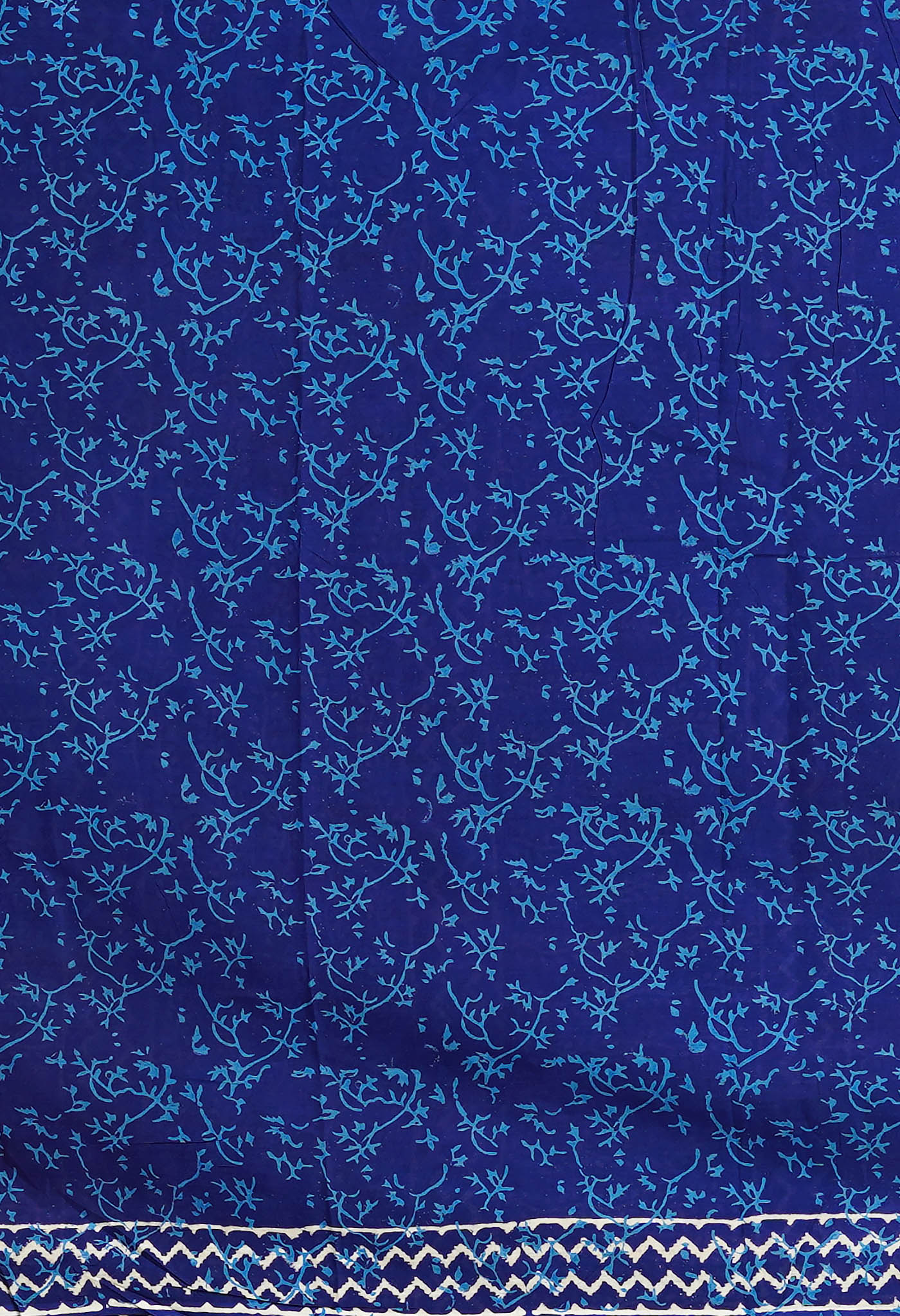 Navy Blue Pure Napthol Hand Block Pinted Soft Cotton Saree-UNM79861