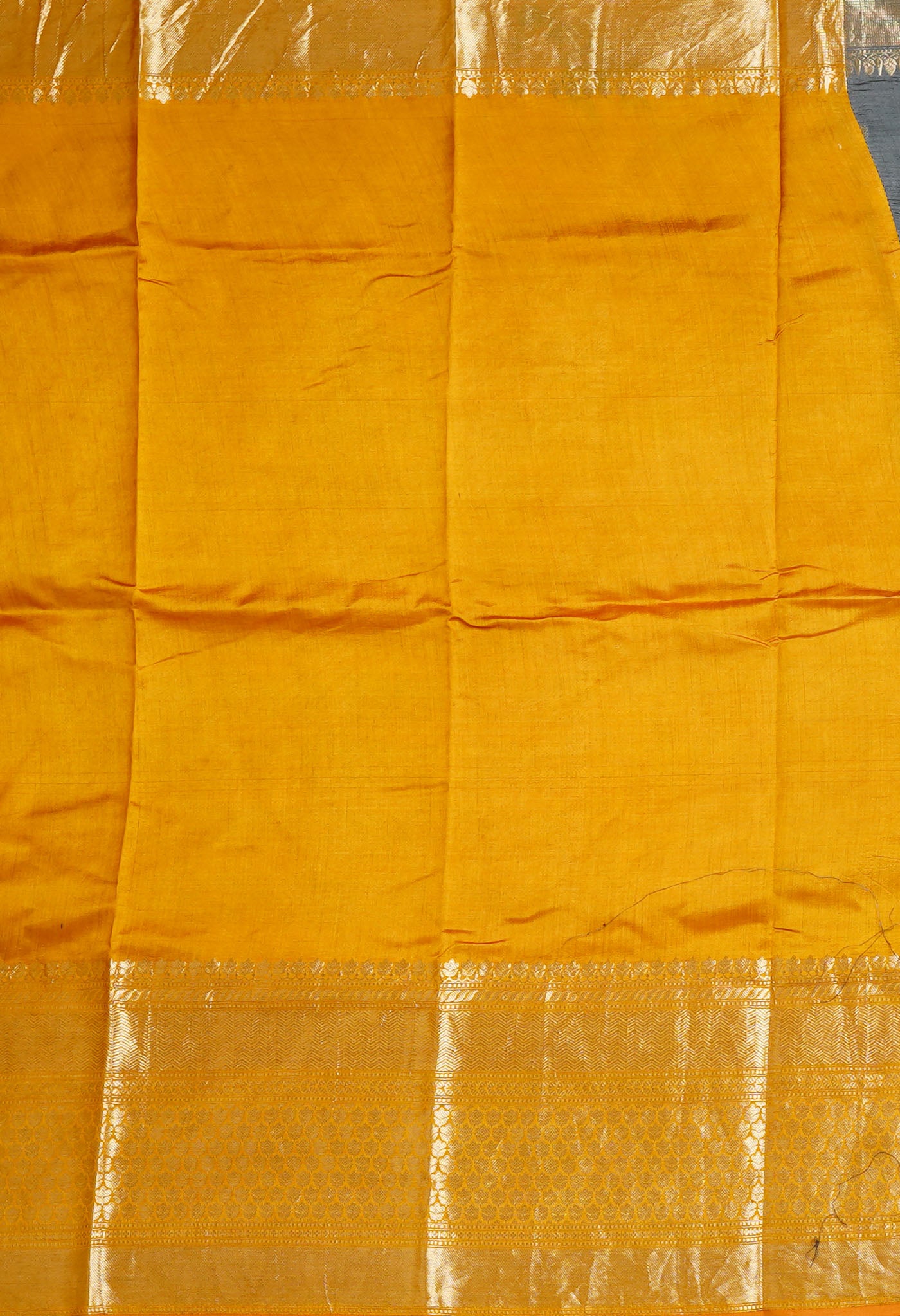 Grey-Yellow Pure Dyed Banarasi Chiniya Silk Saree-UNM80266