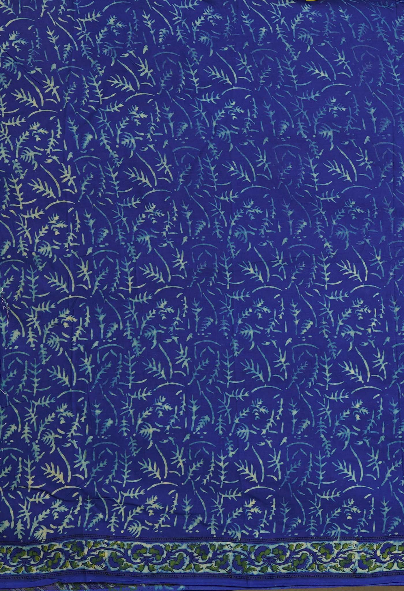 Blue Pure Hand Block Printed Kota Saree-UNM80351