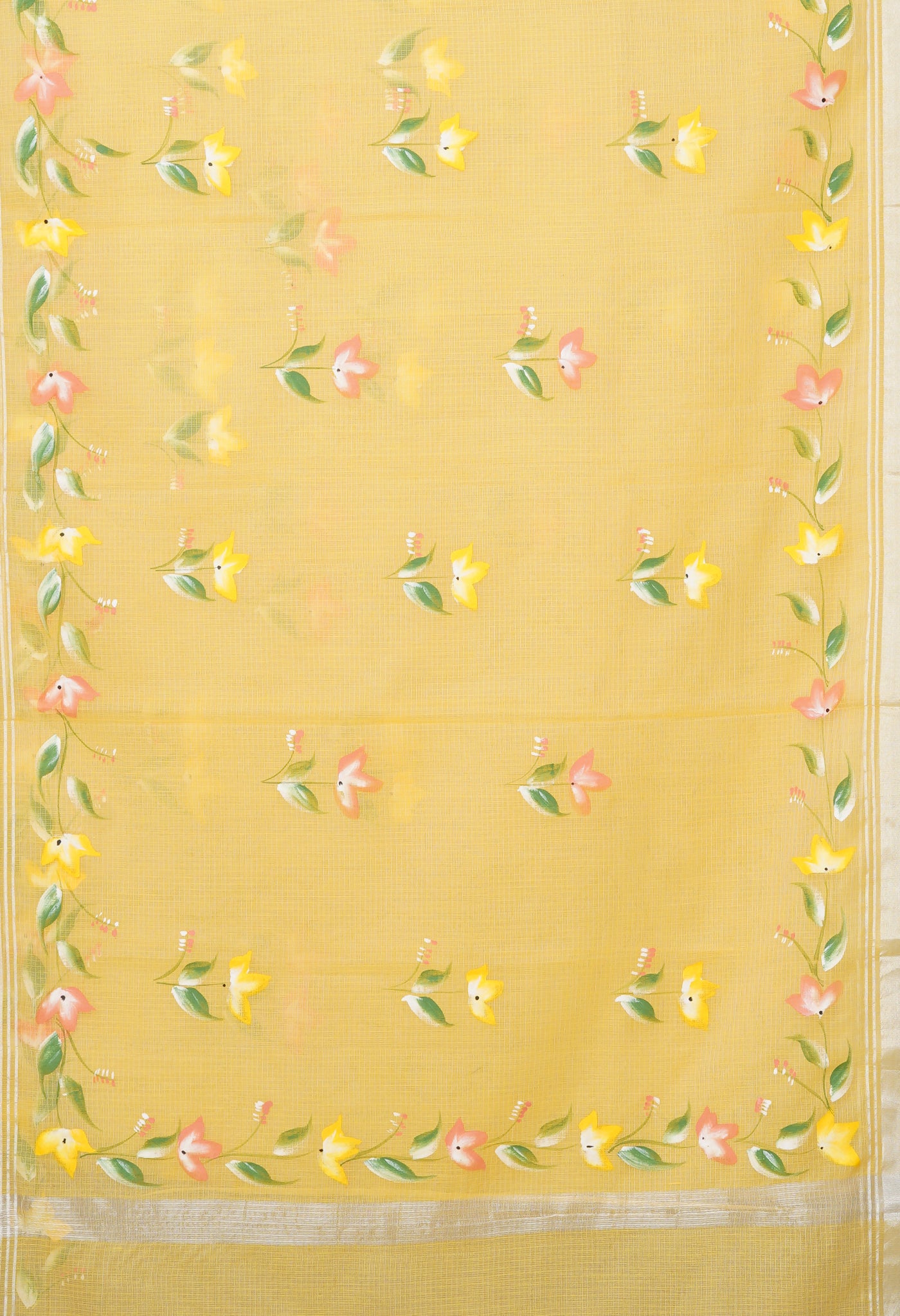 Yellow Pure Hand Painted Kota Saree-UNM81148