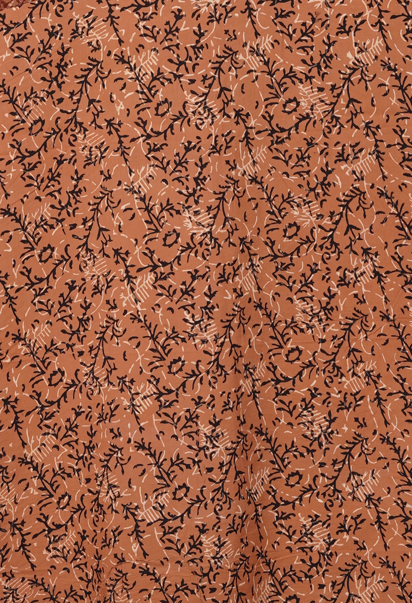 Red Pure Discharge Bagru Printed Kota Saree-UNM81196