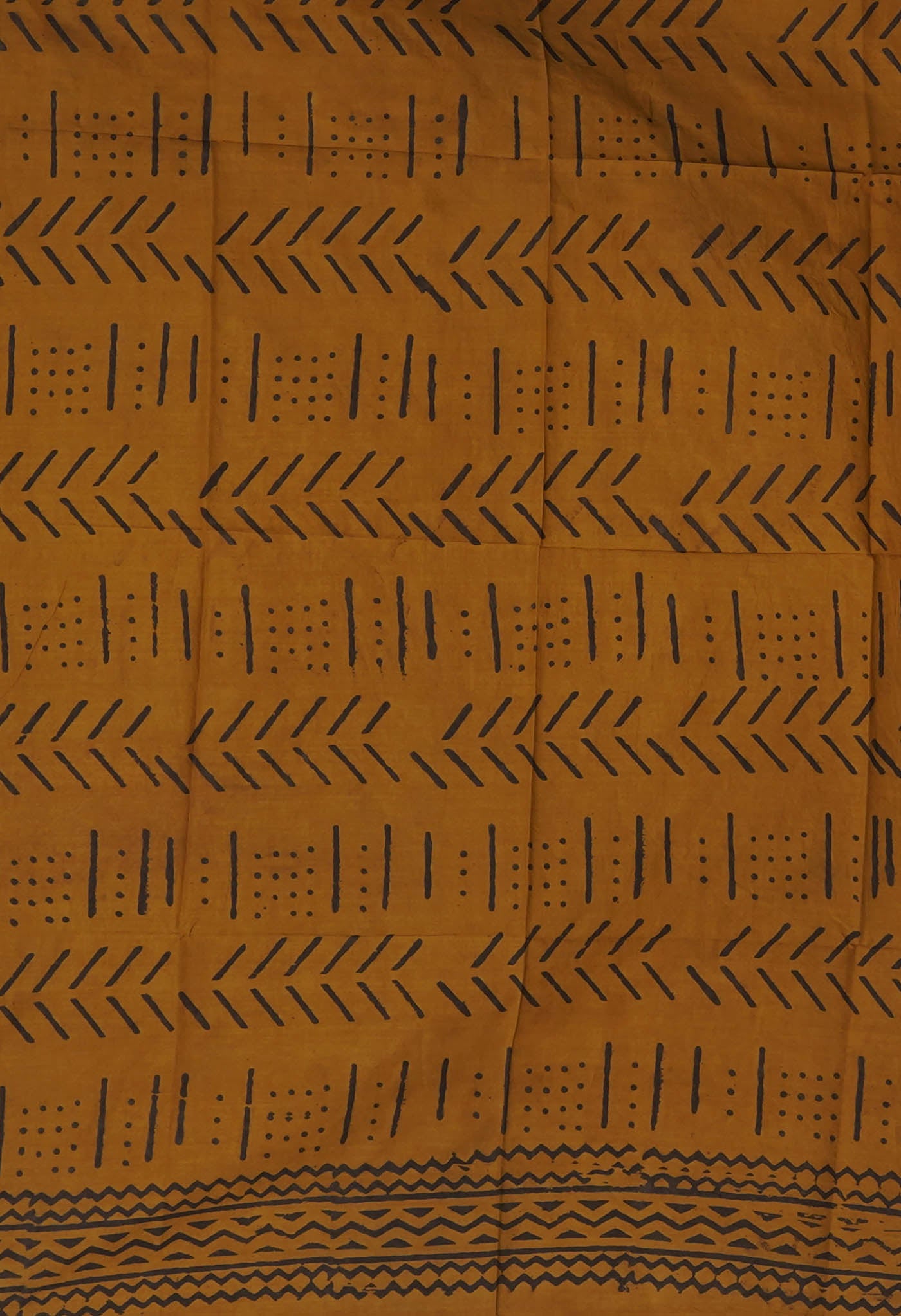 Mustard Yellow Pure Vanaspathi Block Printed Chanderi Sico Saree-UNM81237