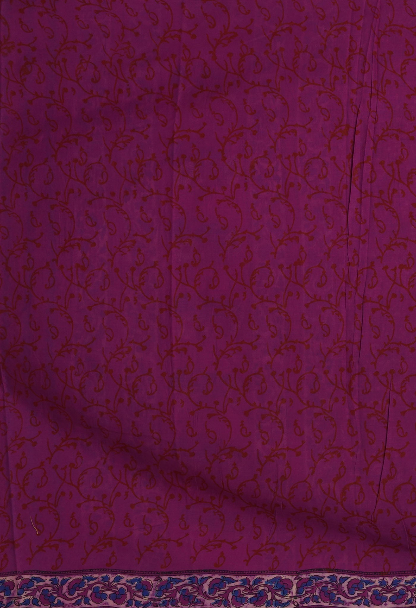 Purple Pure Hand Block Printed Soft Cotton Saree-UNM81437